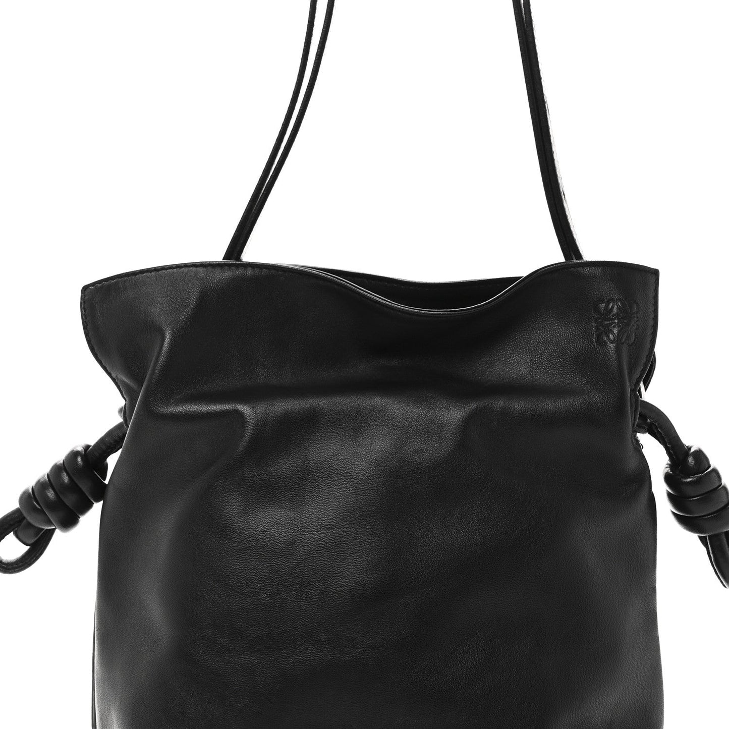 Calfskin Flamenco Knot Bag Black
