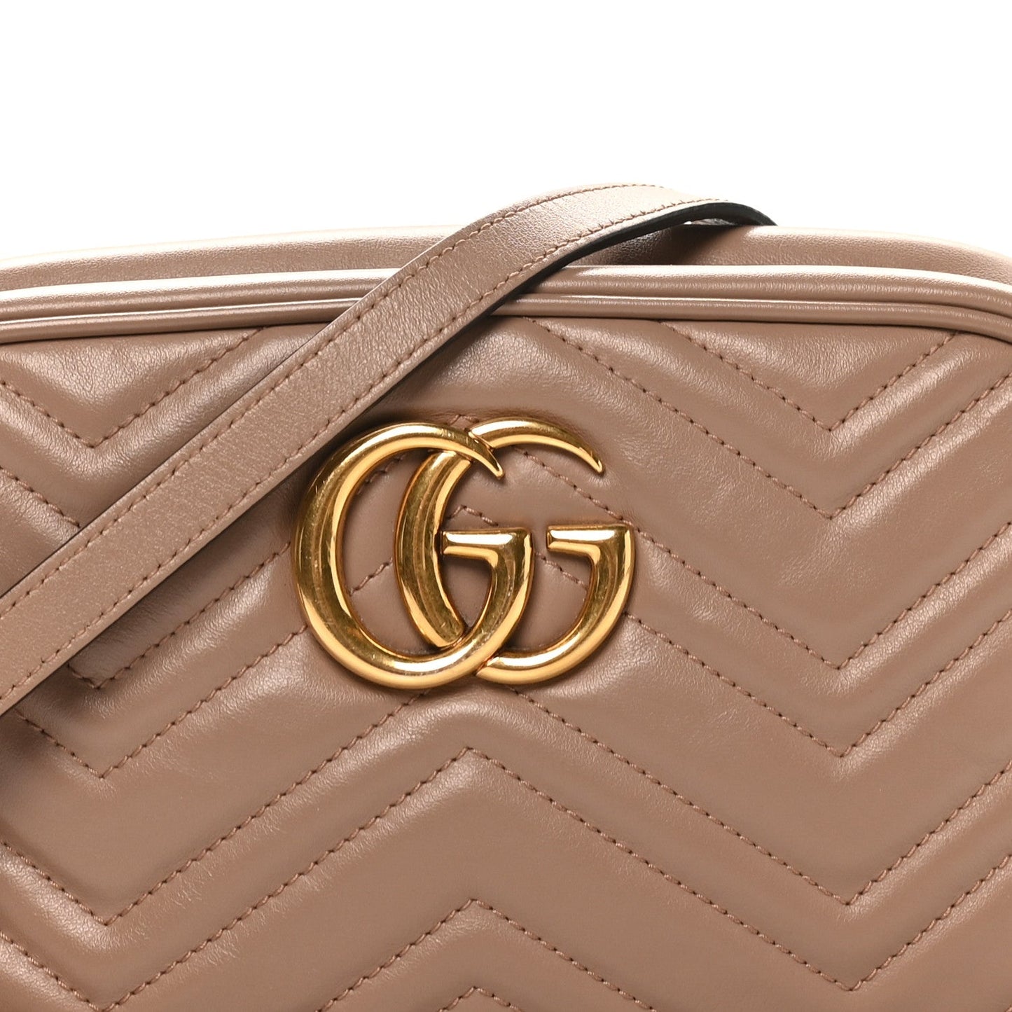 Calfskin Matelasse Small GG Marmont Chain Shoulder Bag Porcelain Rose