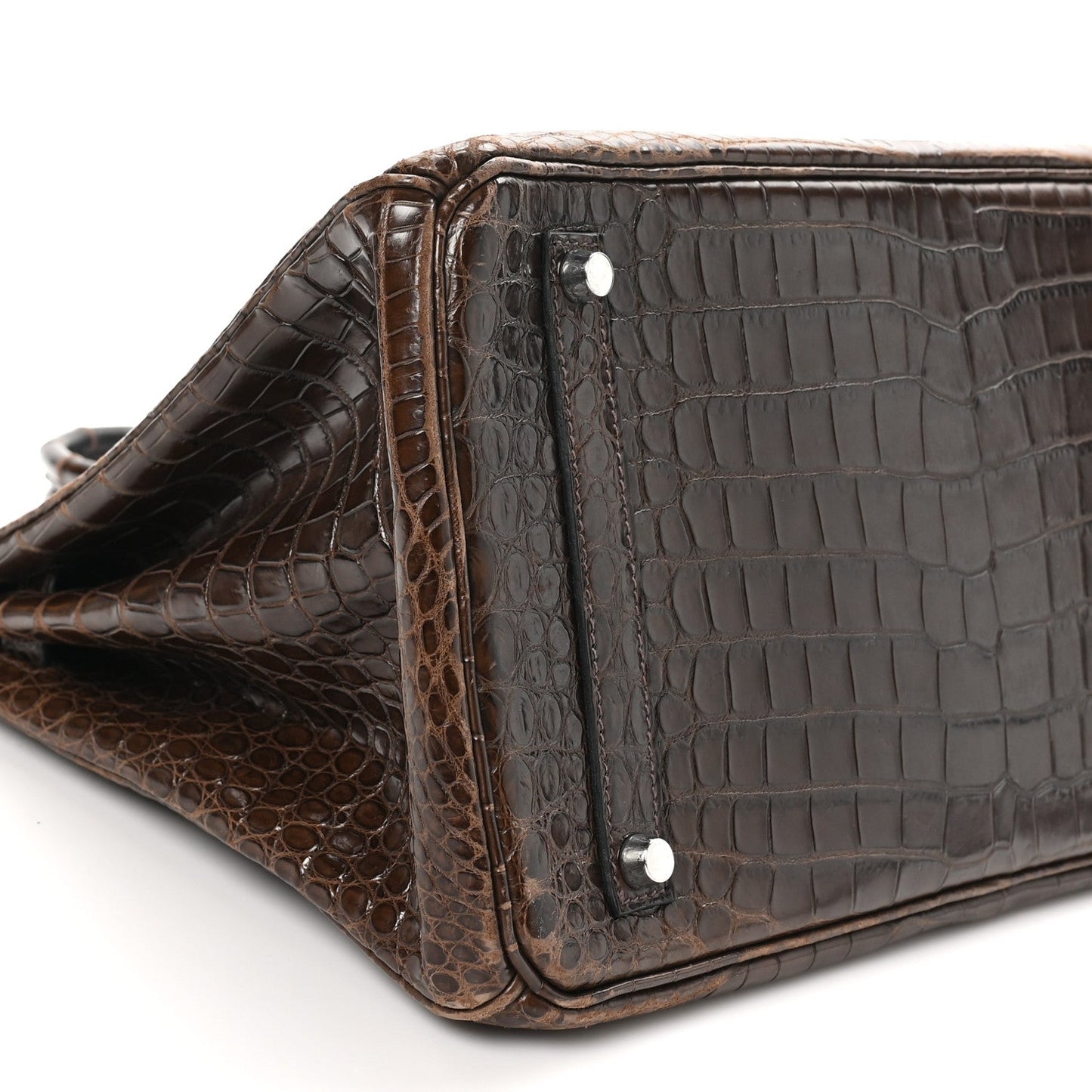 Shiny Porosus Crocodile Birkin 35 Havane