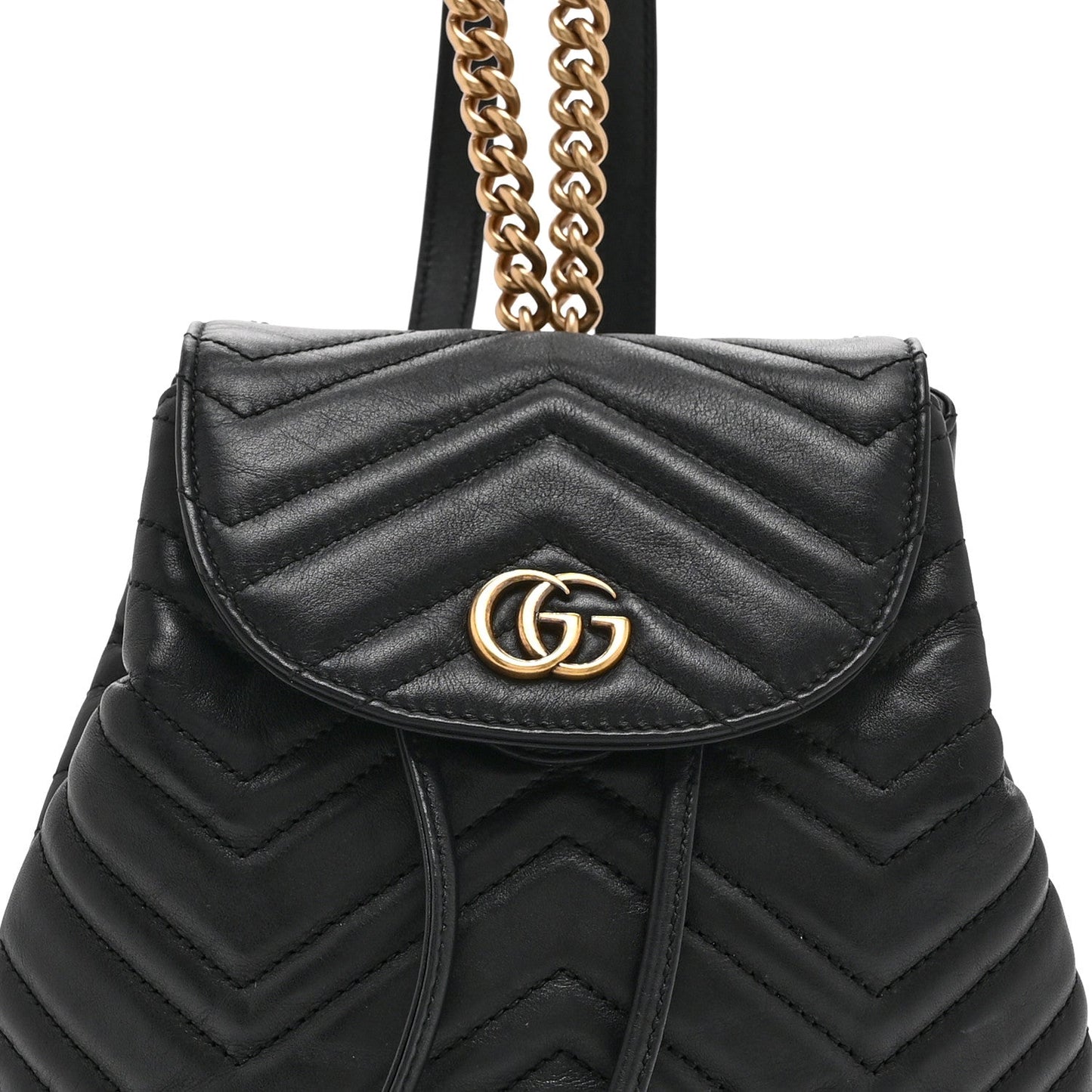 Calfskin Matelasse GG Marmont Flap Backpack Black