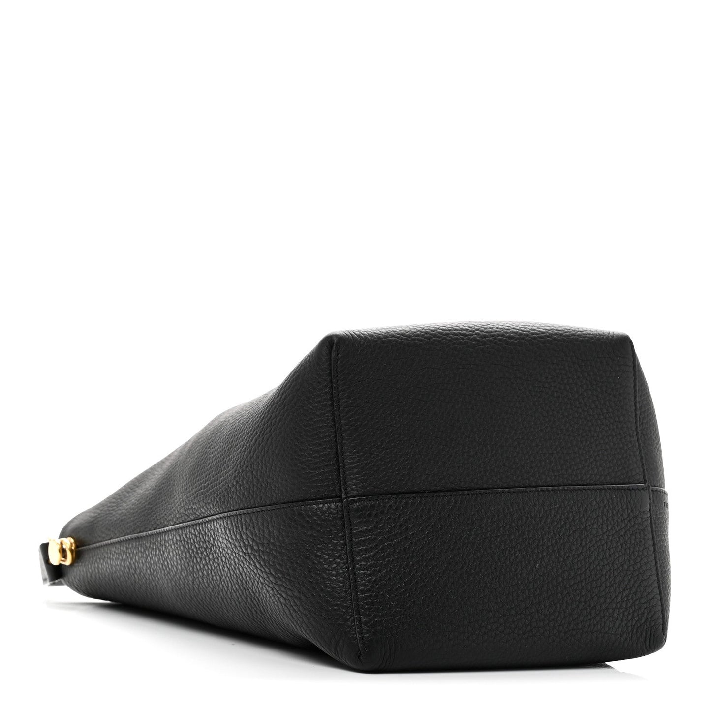 Grained Calfskin Medium N/S Hook Tote Black