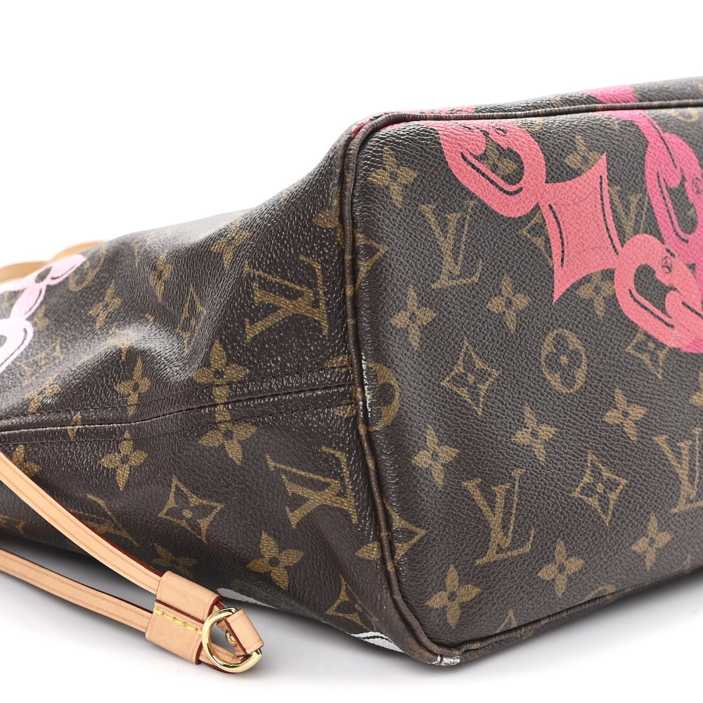 Monogram Bay Neverfull MM Rose Ballerine Poppy