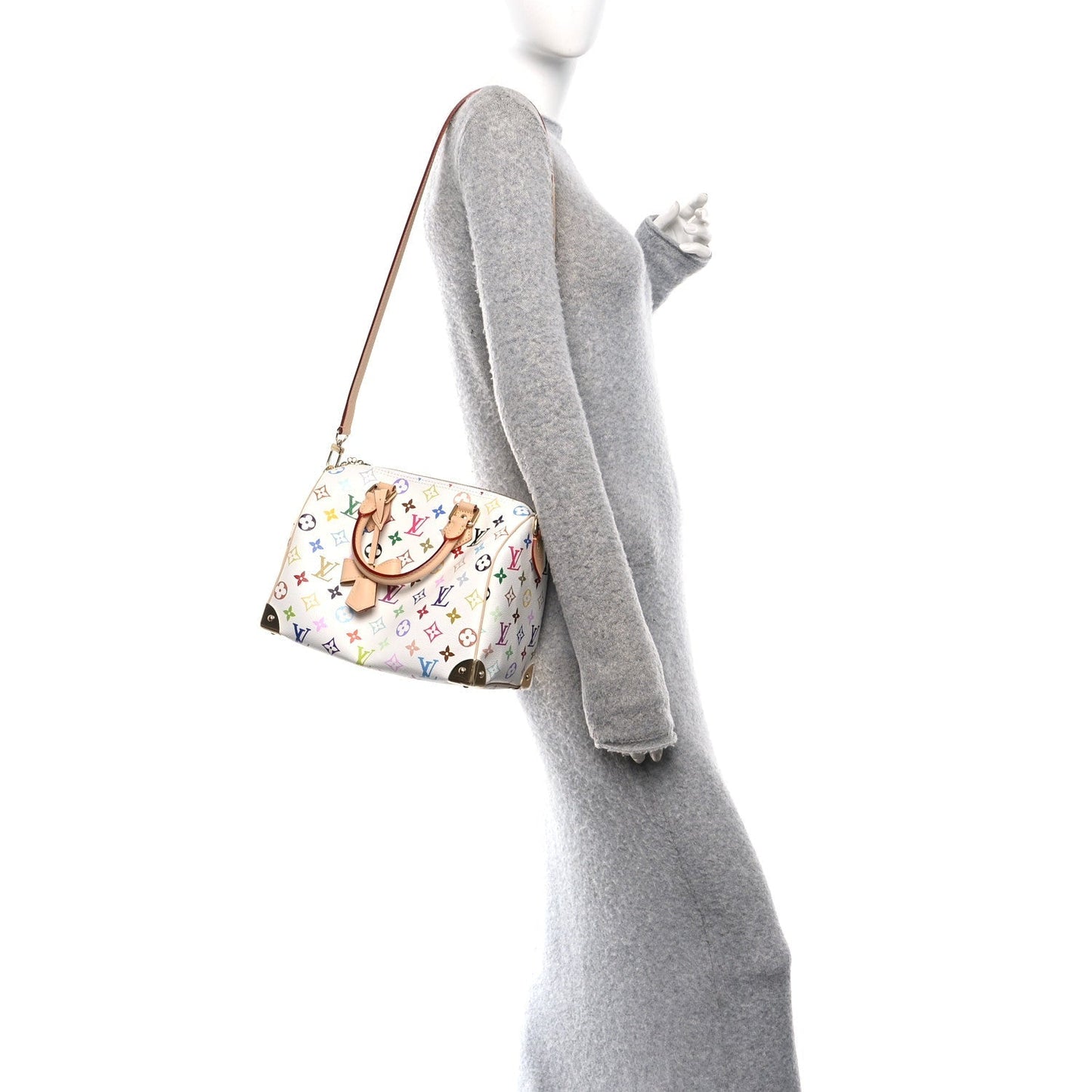 LV X TM Monogram Multicolor Speedy Bandouliere 25 White