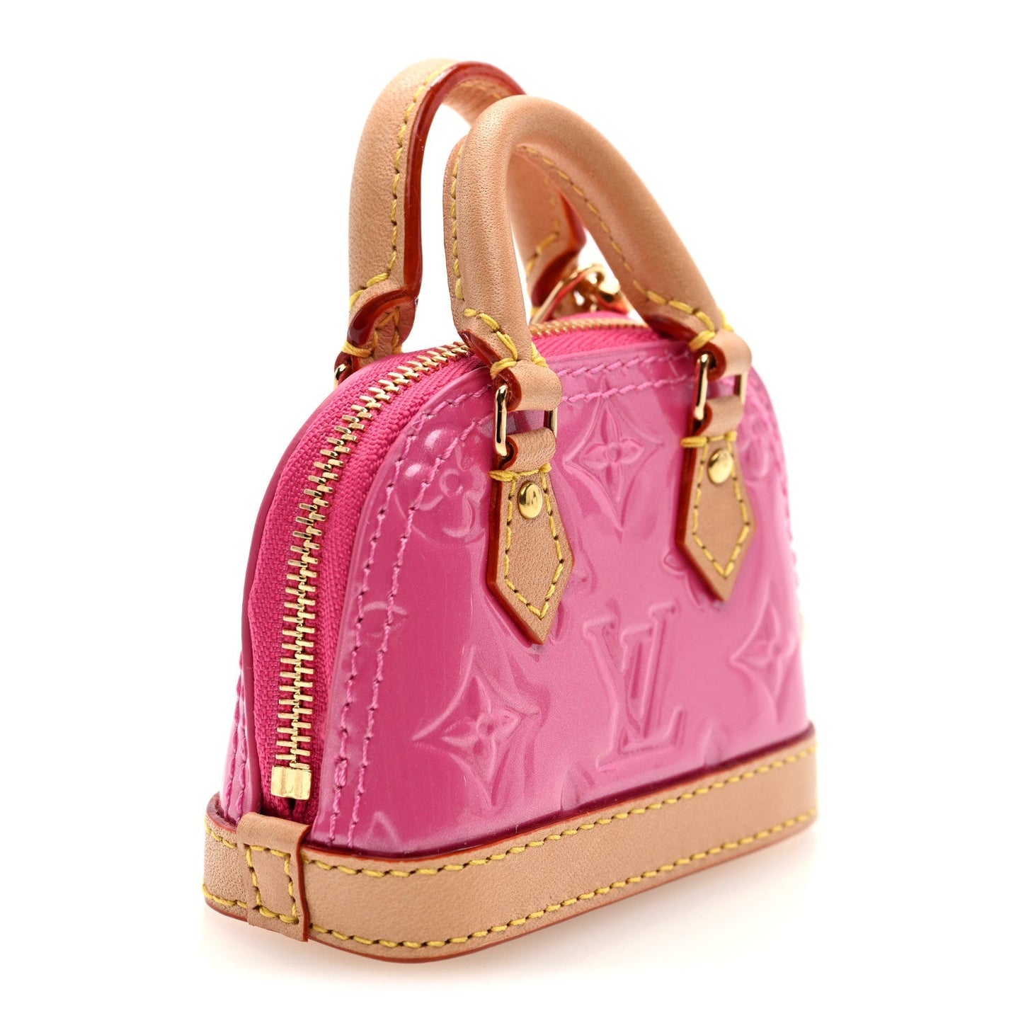Vernis Monogram Micro Alma Bag Charm Key Holder Rose