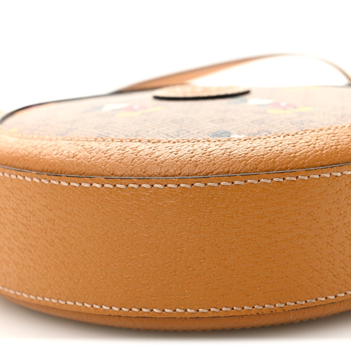 X DISNEY Mini Vintage GG Supreme Monogram Mickey Mouse Round Shoulder Bag Beige Vintage Sun Oil