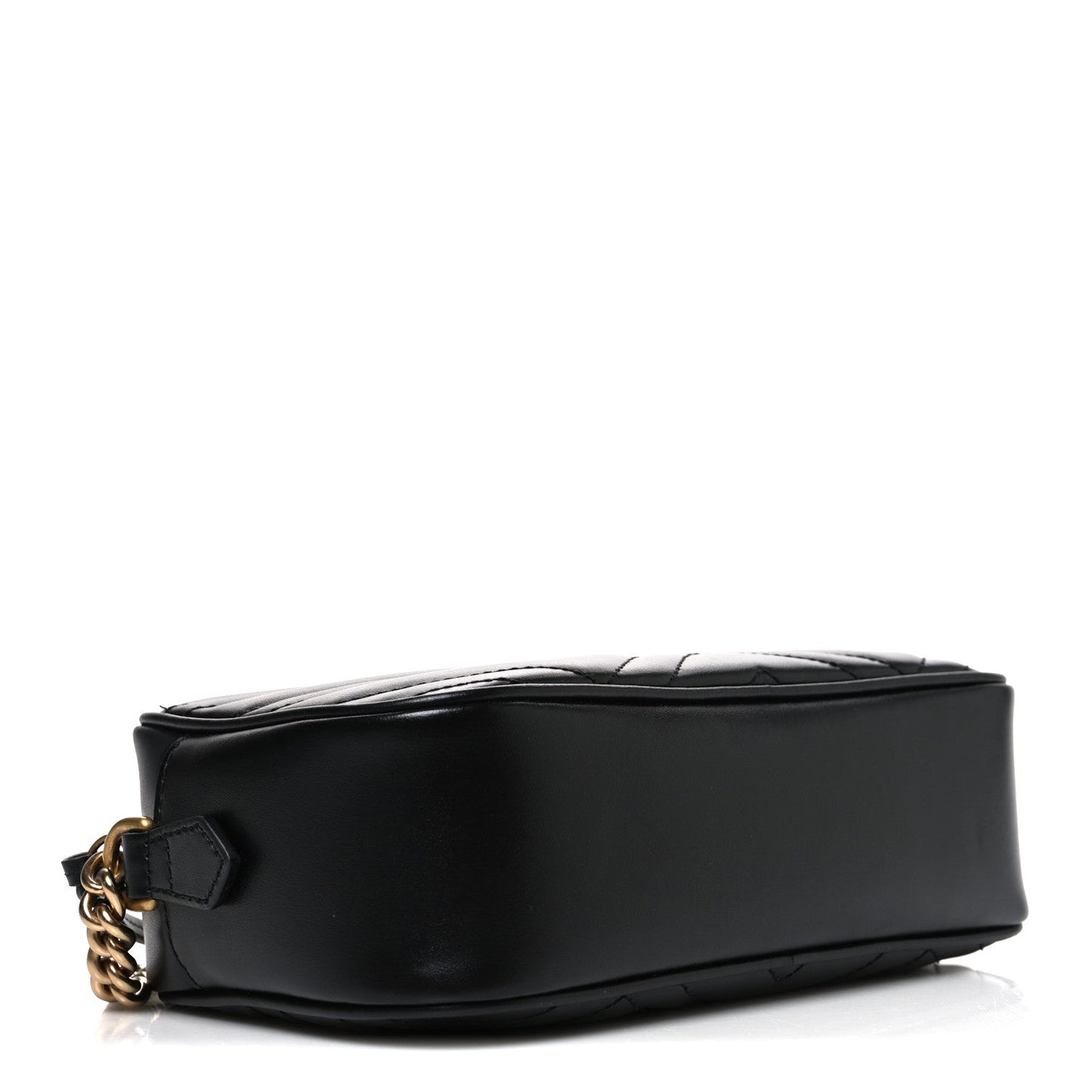 Calfskin Matelasse Small GG Marmont Chain Shoulder Bag Black