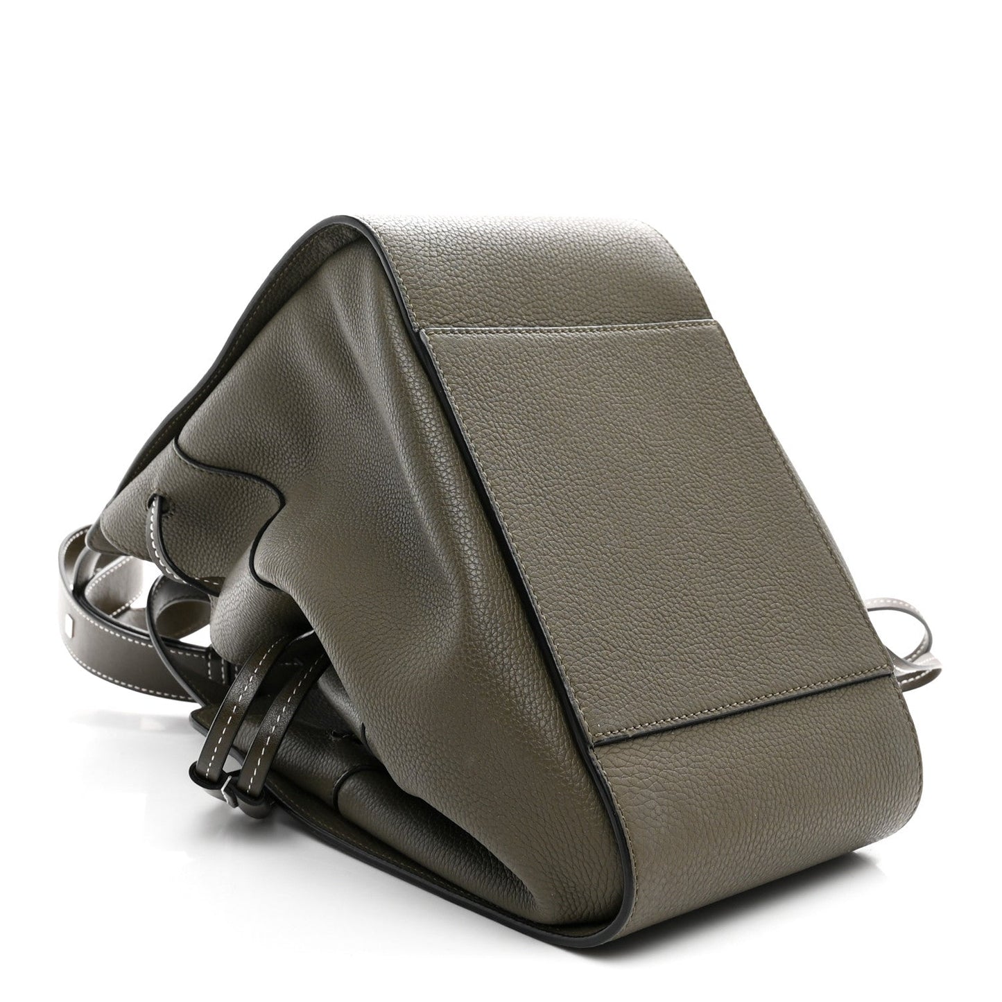 Soft Grained Calfskin Compact Hammock Shoulder Bag Khaki Green