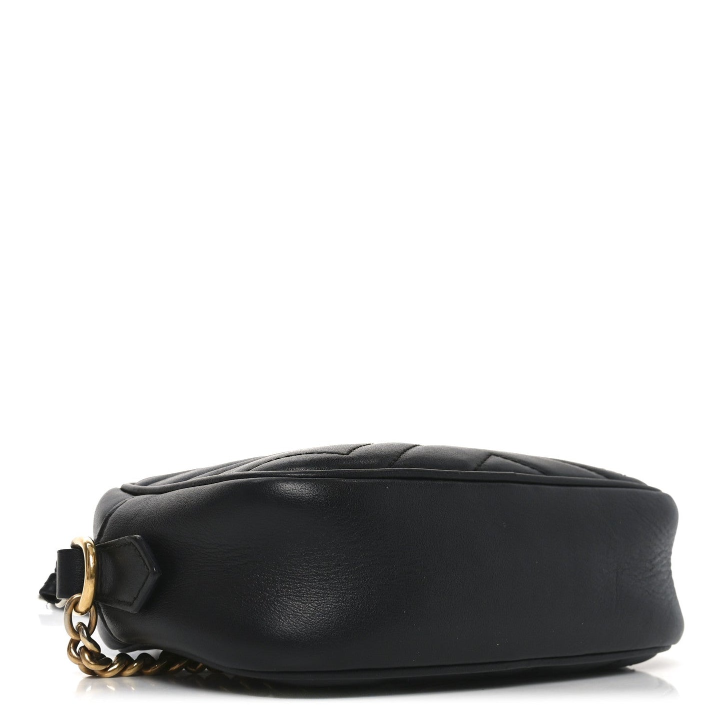 Calfskin Matelasse Mini GG Marmont Chain Shoulder Bag Black