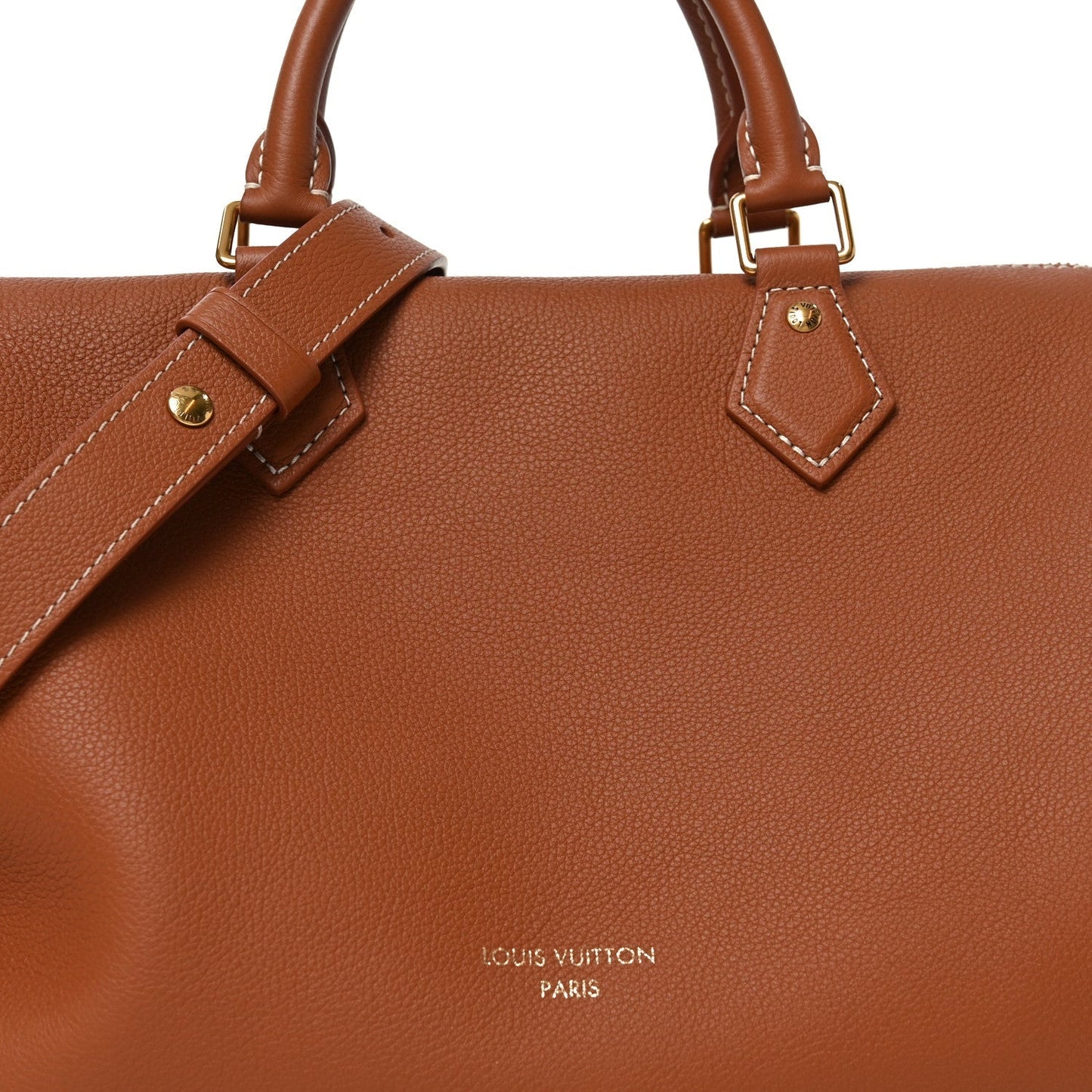 Grained Calfskin Low Key Speedy 30 Cognac