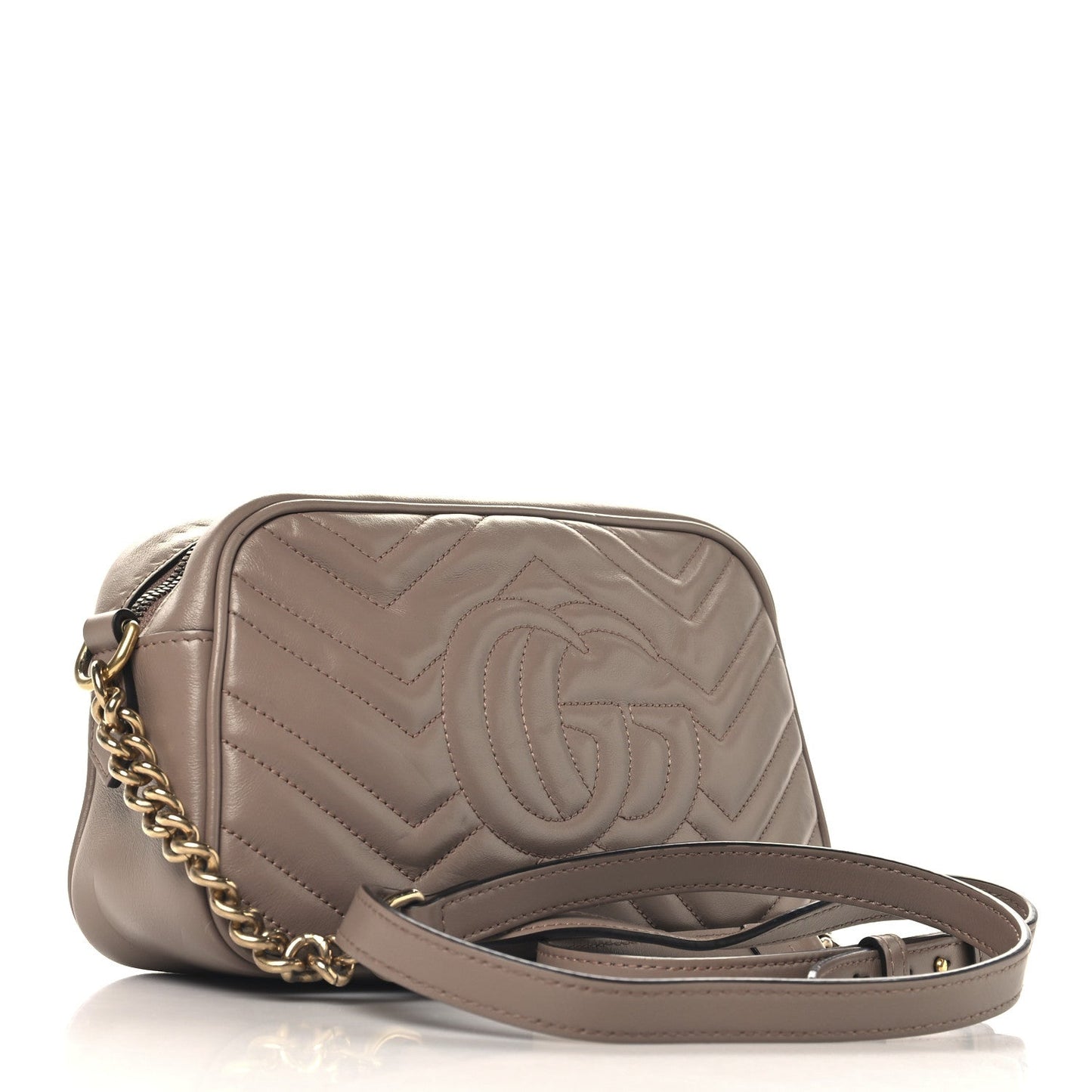 Calfskin Matelasse Small GG Marmont Chain Shoulder Bag Porcelain Rose