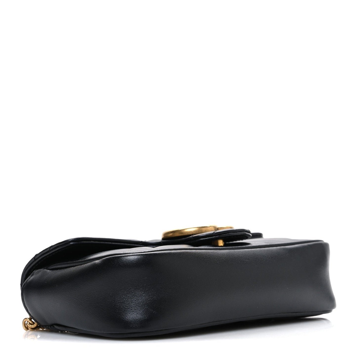 Calfskin Matelasse Super Mini GG Marmont Shoulder Bag Black