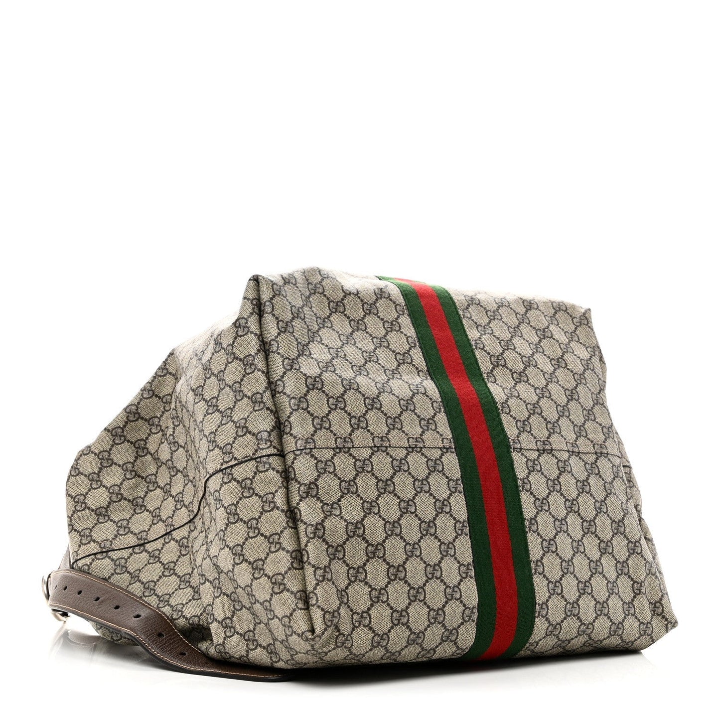 Tender GG Supreme Monogram Textured Dollar Calfskin Web Medium Jackie 1961 Crossbody Bag Beige Ebony New Acero