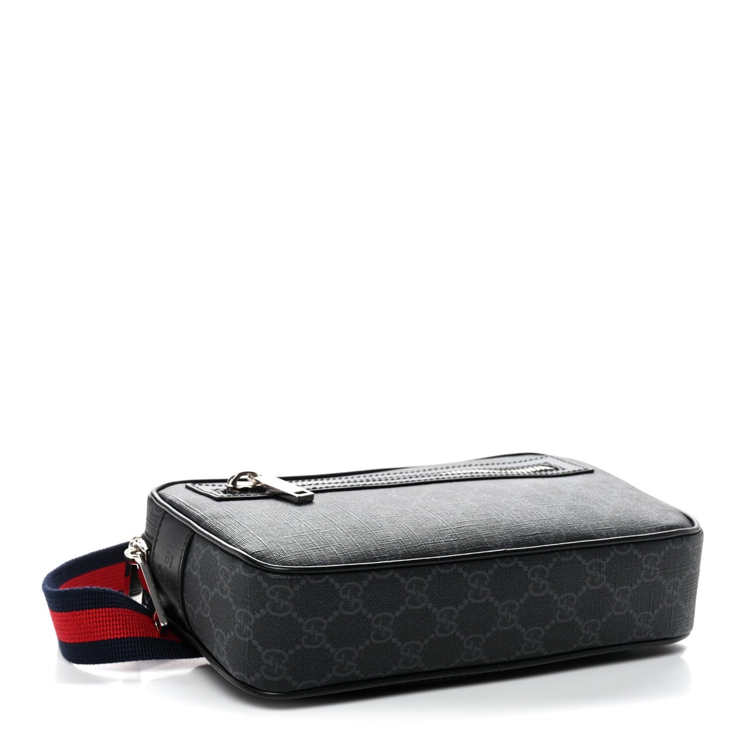 Soft GG Supreme Monogram Web Belt Bag Black Grey