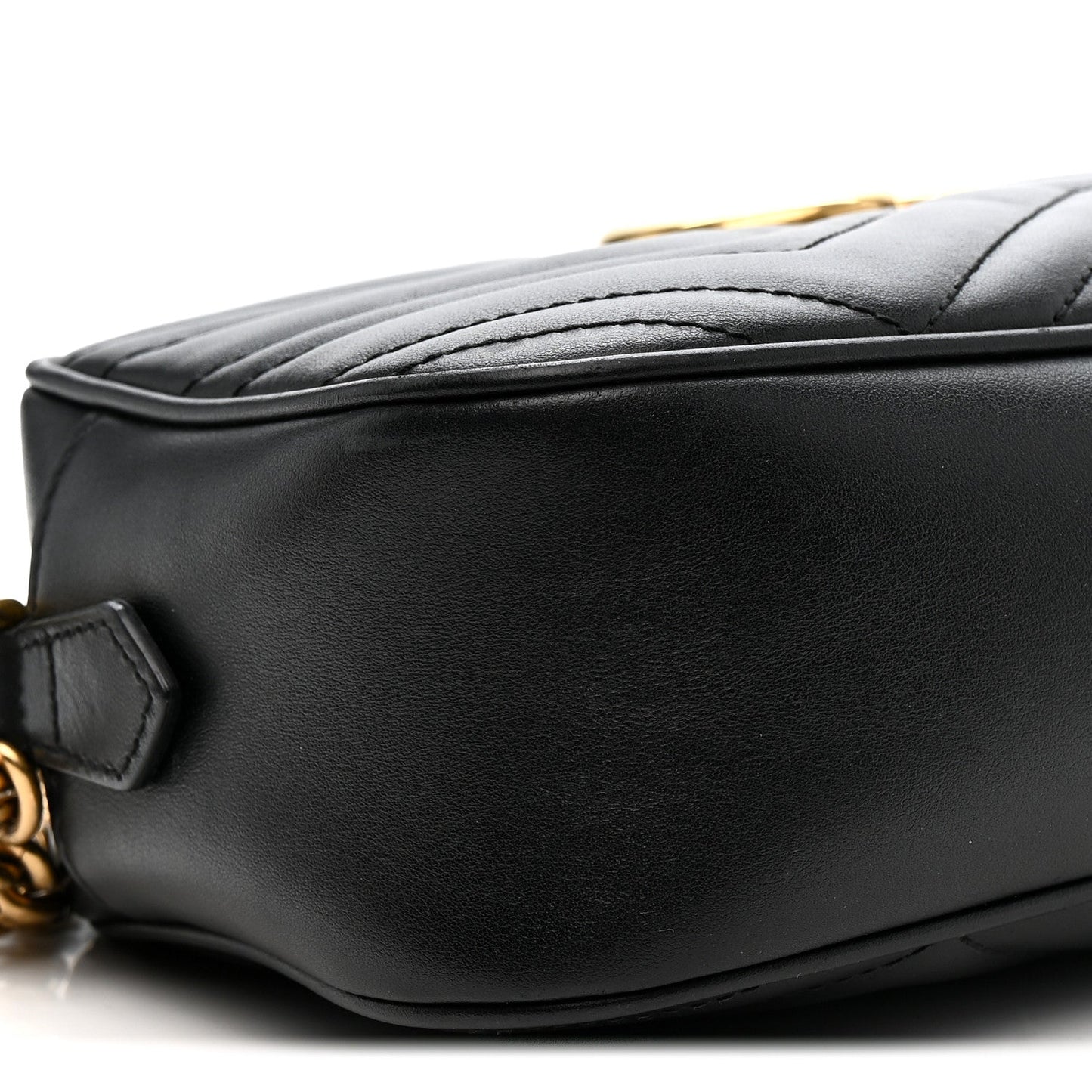 Calfskin Matelasse Small GG Marmont Chain Shoulder Bag Black