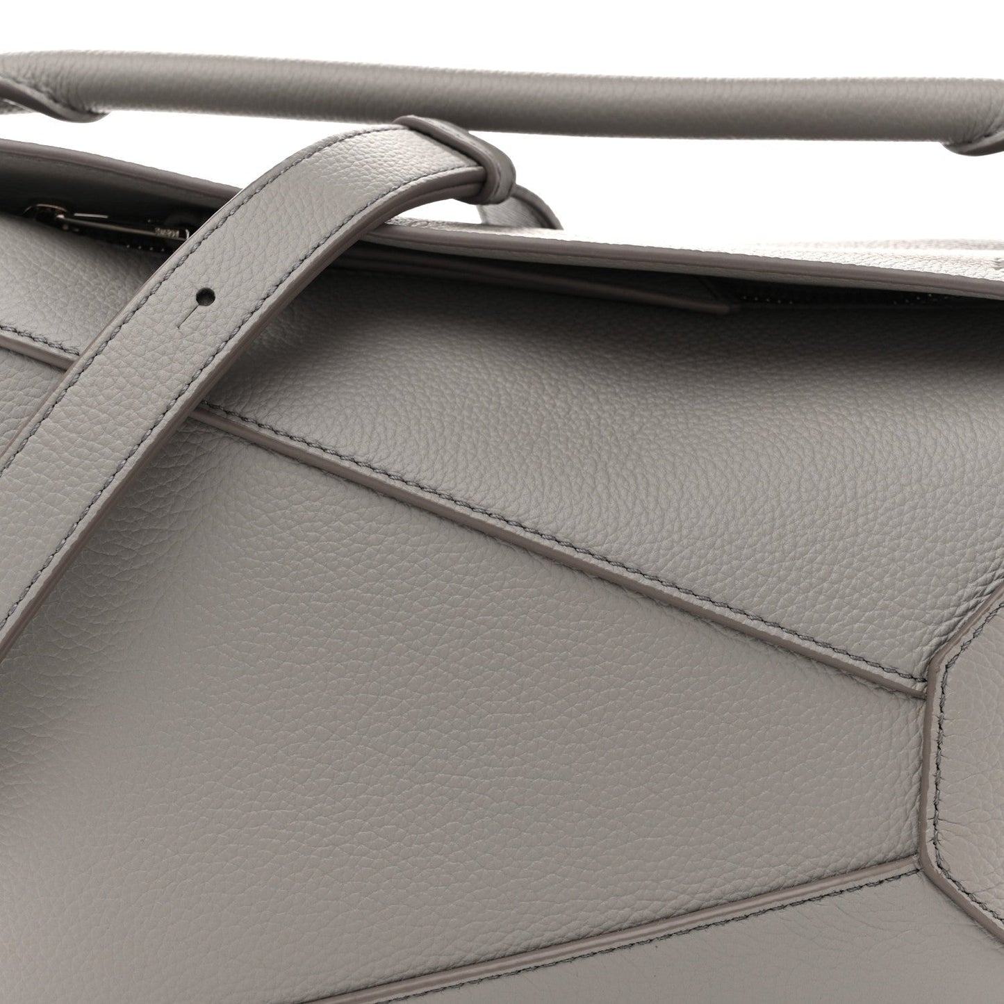 Soft Grained Calfskin Small Puzzle Edge Bag Pearl Grey