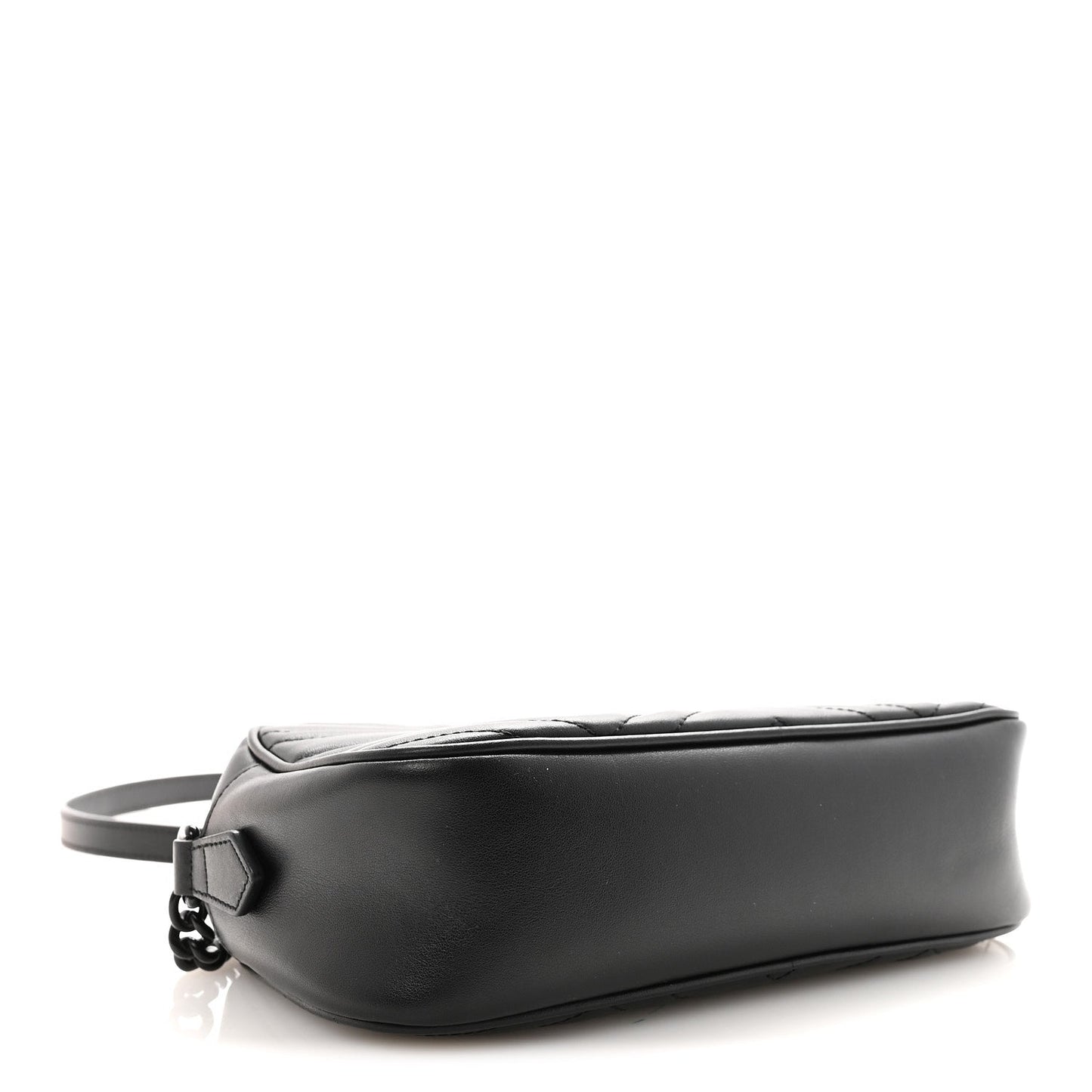 Calfskin Matelasse Monochrome Small GG Marmont Chain Shoulder Bag Black