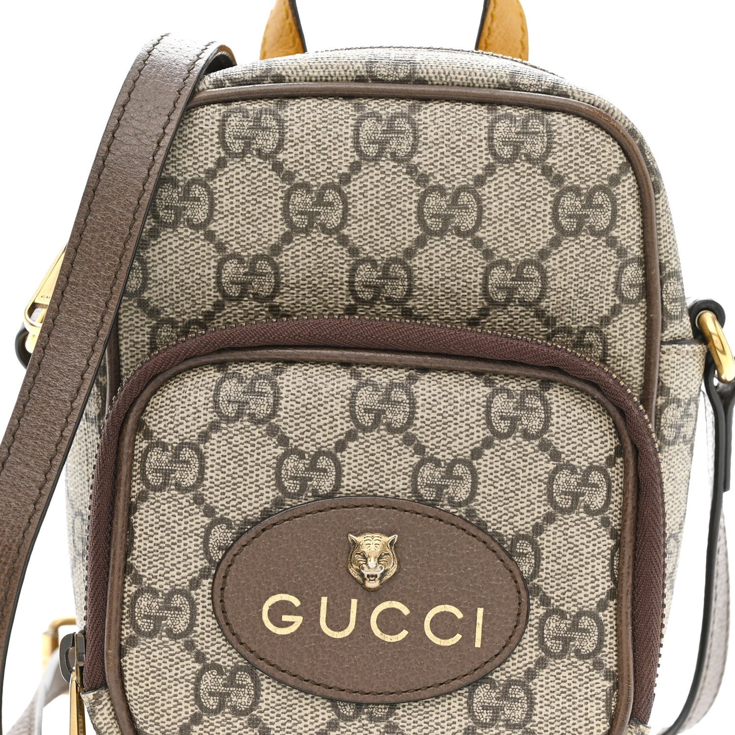 GG Supreme Monogram Mini Neo Vintage Double Zip Messenger Bag Beige New Acero Crop