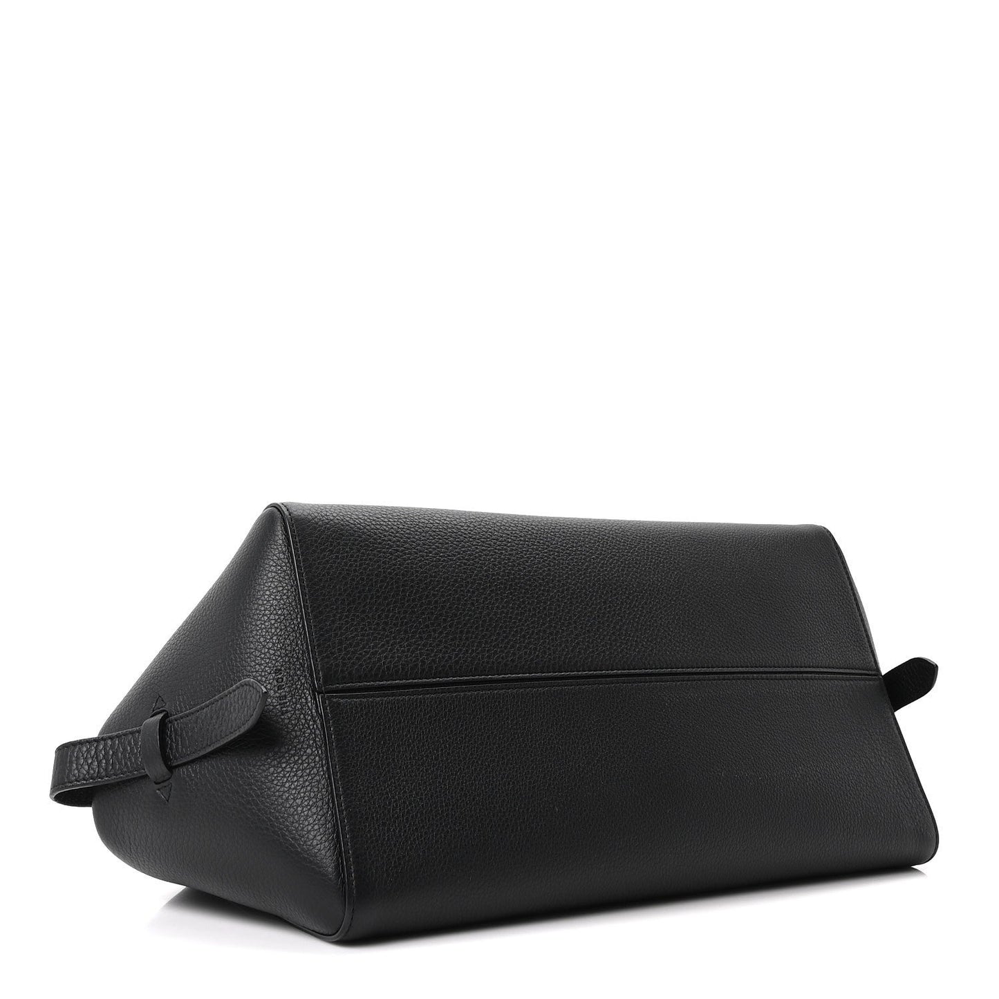 Grained Calfskin East West Bowling Bag Black