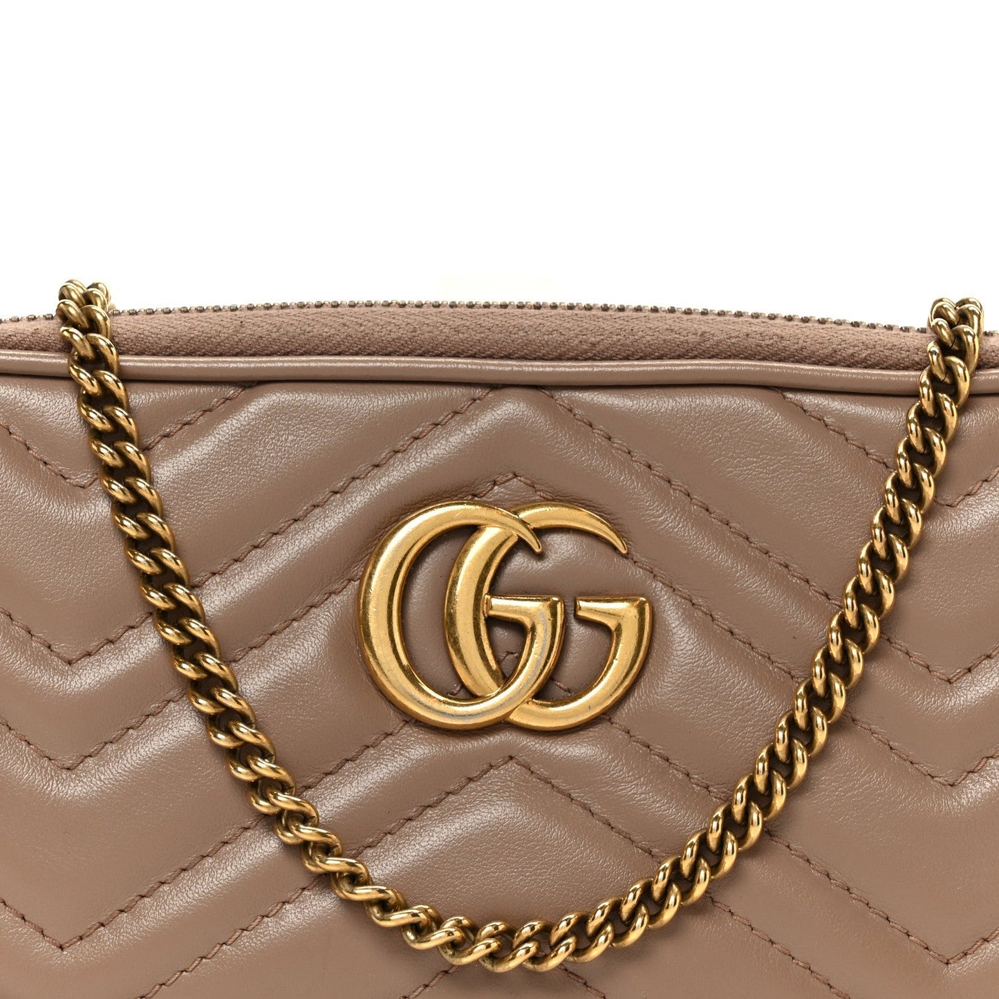 Calfskin Matelasse Mini GG Marmont Chain Crossbody Bag Porcelain Rose