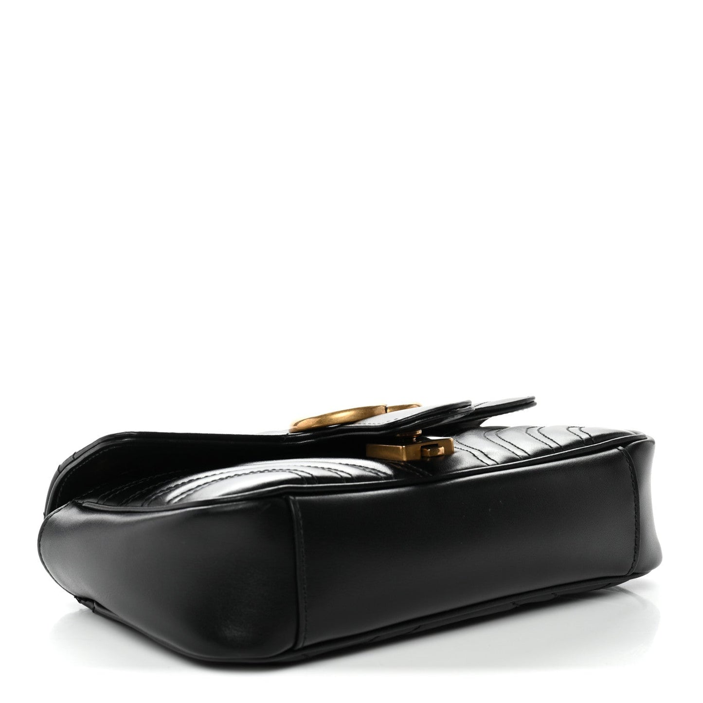 Calfskin Matelasse Mini GG Marmont Shoulder Bag Black