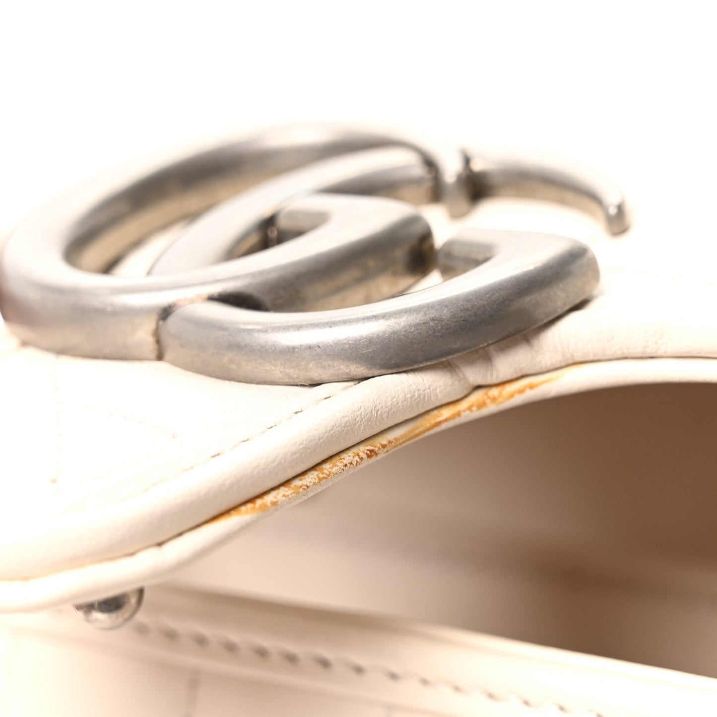 Calfskin Matelasse Aria Mini GG Marmont Shoulder Bag Mystic White