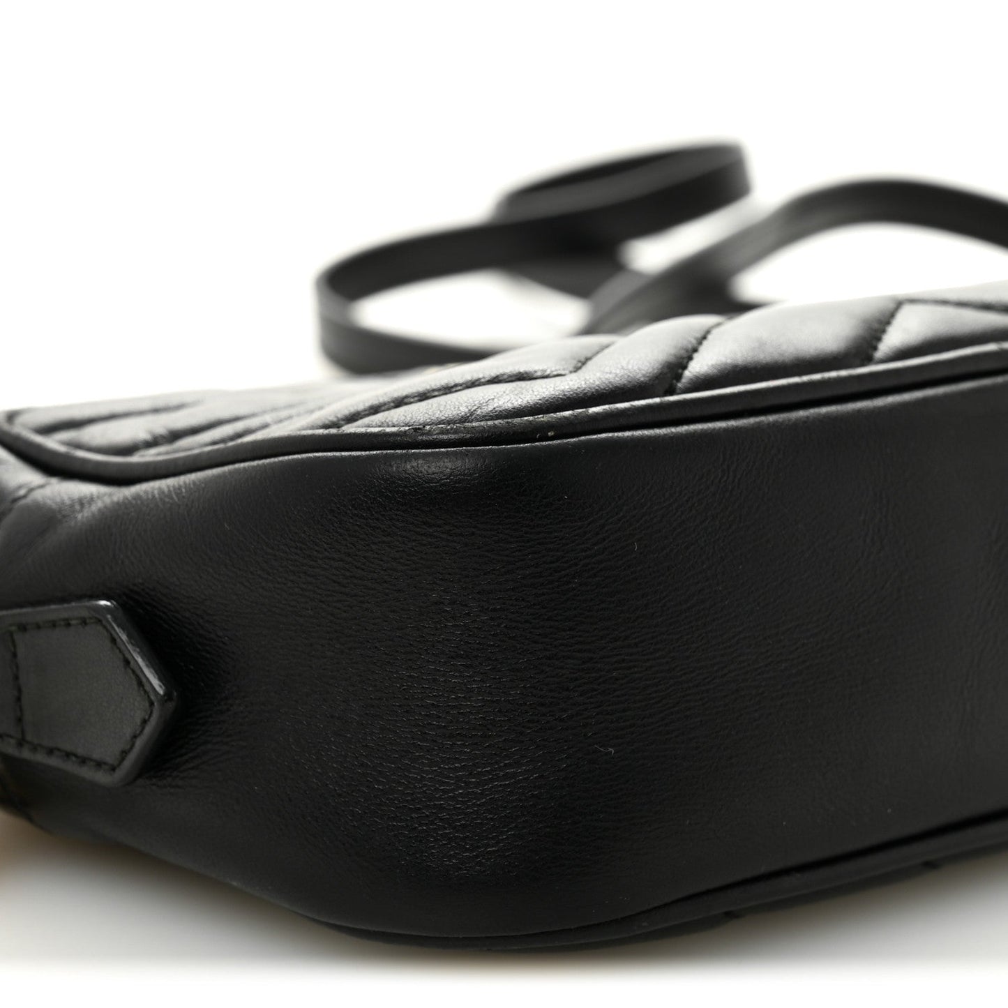 Calfskin Matelasse Mini GG Marmont Chain Shoulder Bag Black
