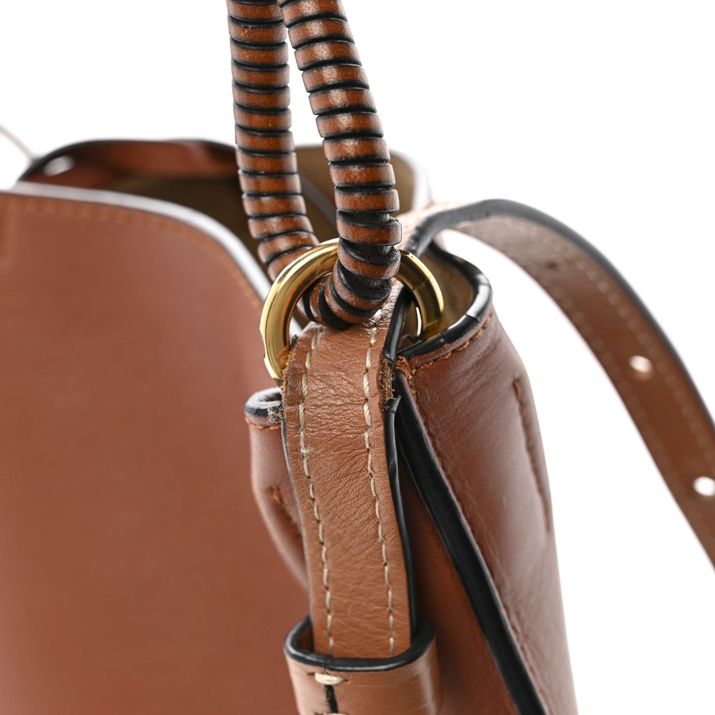 Calfskin Gate Bucket Bag Brown