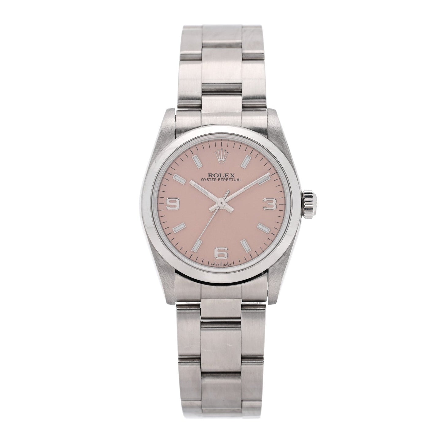 Stainless Steel 31mm Oyster Perpetual Watch Pink 77080