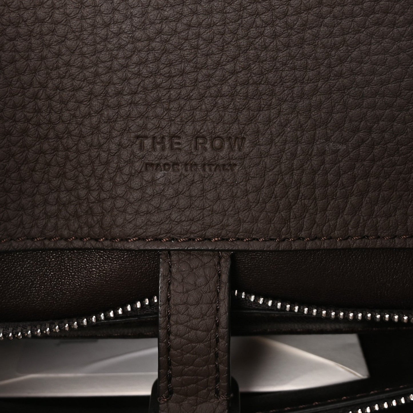 Grained Calfskin Margaux Shoulder 12 Deep Brown