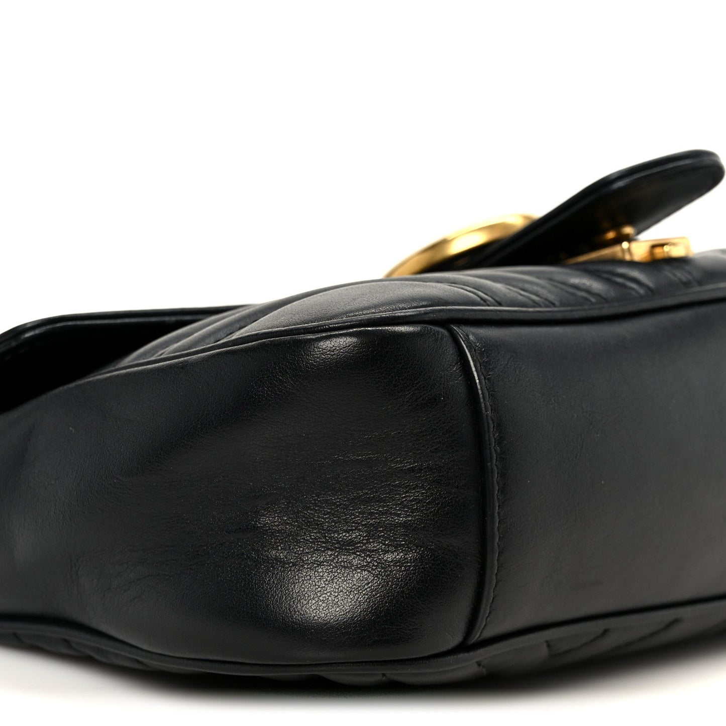 Calfskin Matelasse Small GG Marmont Shoulder Bag Black