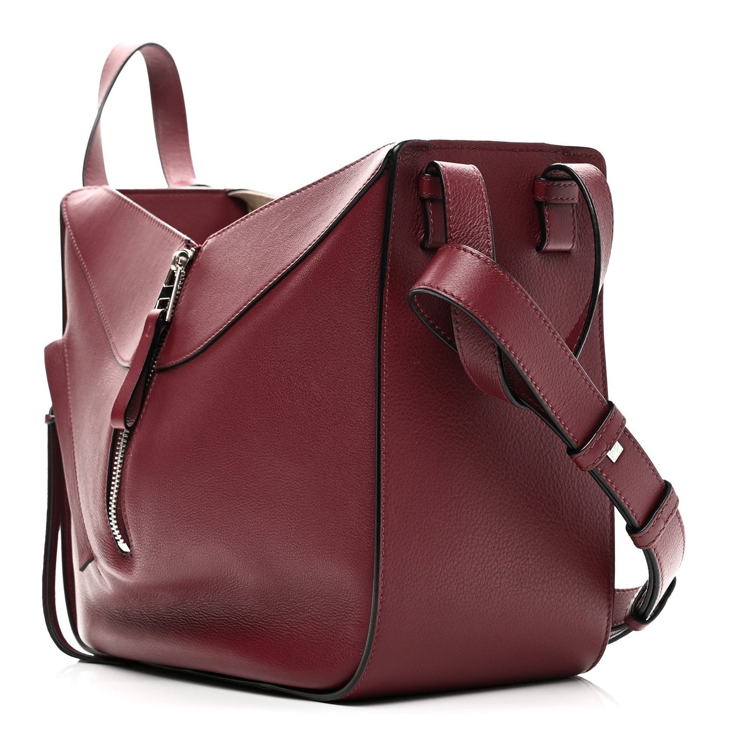 Calfskin Small Hammock Shoulder Bag Dark Red