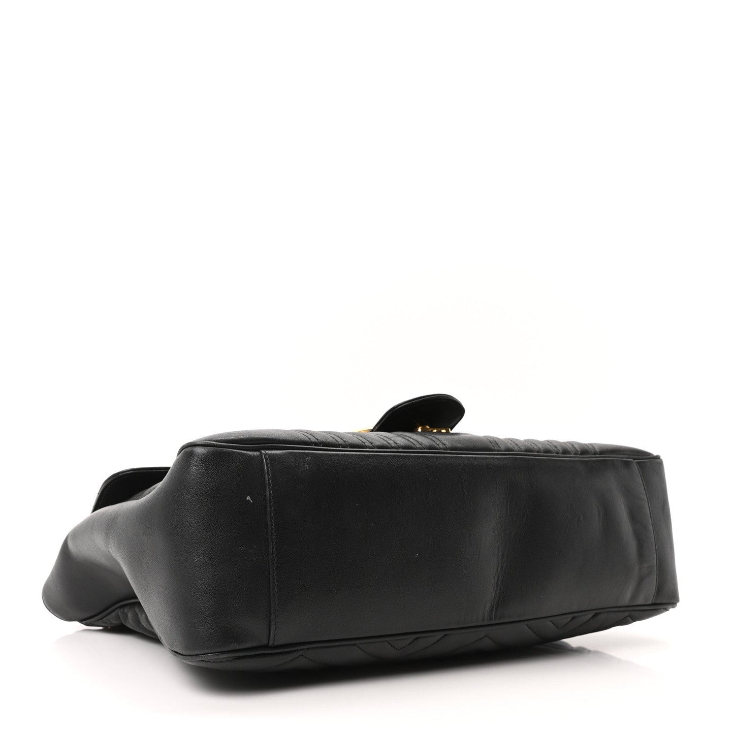 Calfskin Matelasse Large GG Marmont Shoulder Bag Black