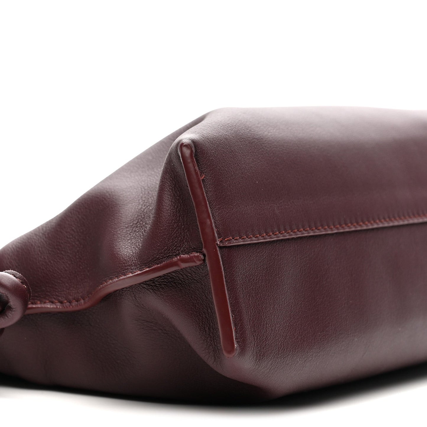 Calfskin Mini Flamenco Knot Clutch Dark Burgundy