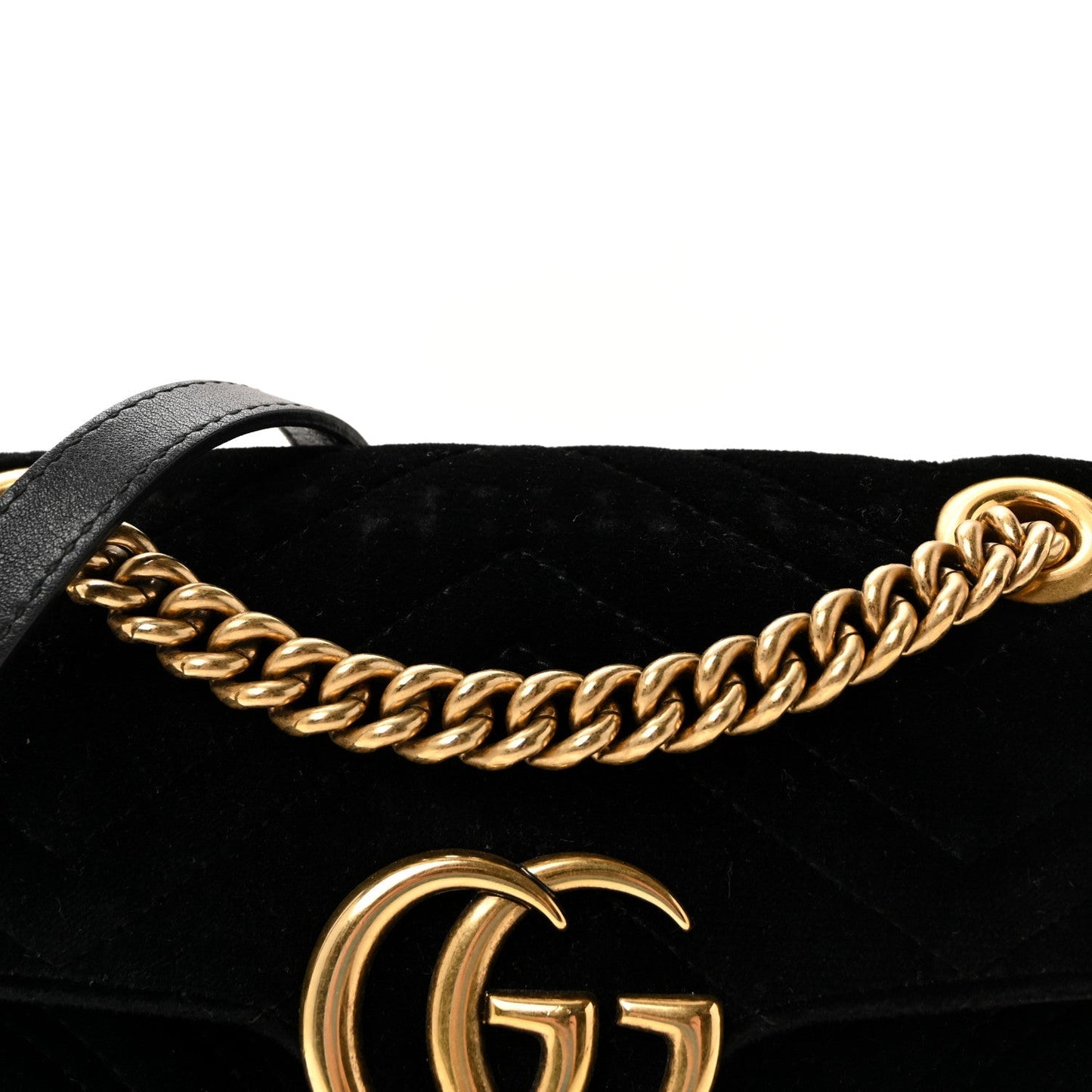 Velvet Matelasse Mini GG Marmont Shoulder Bag Black