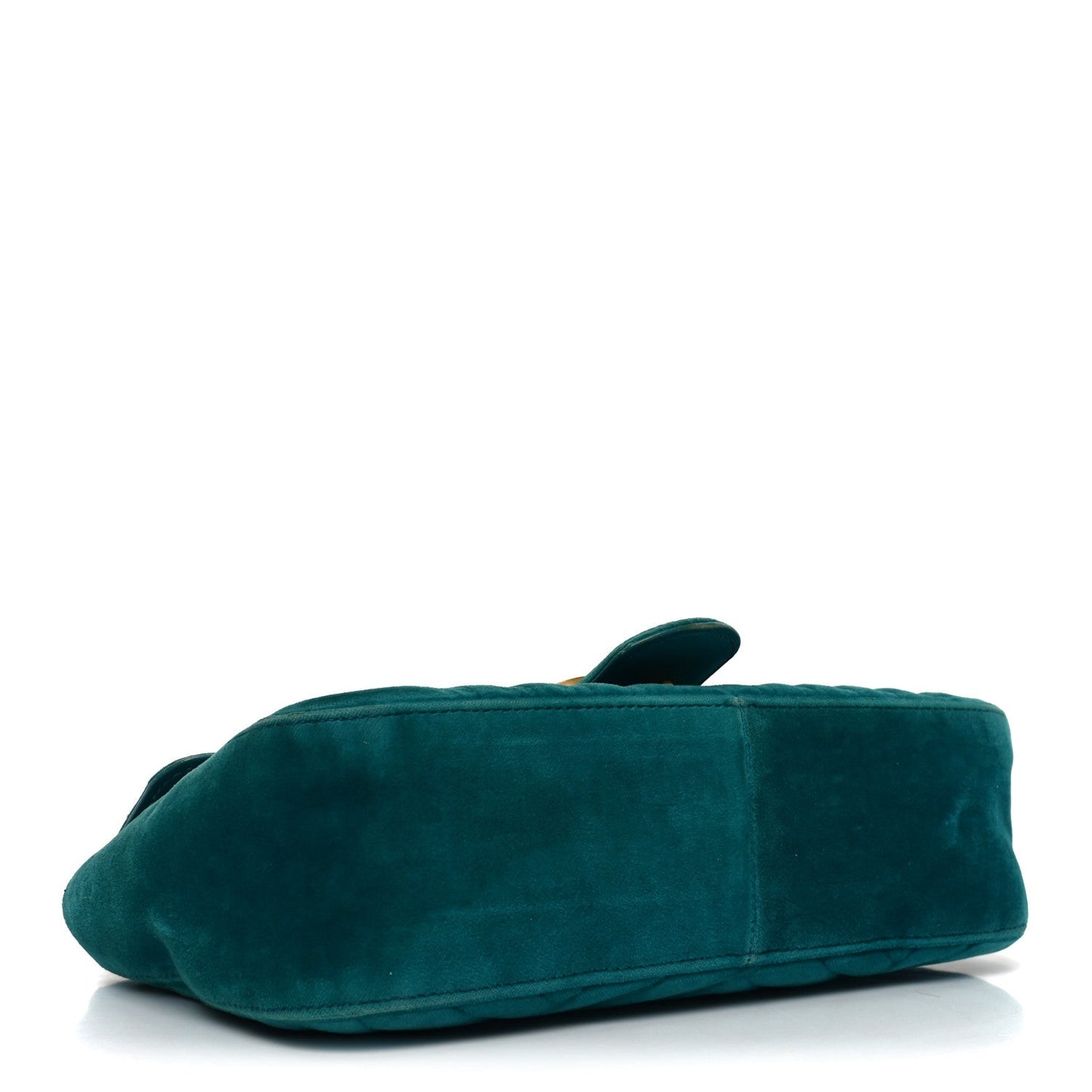 Velvet Matelasse Small GG Marmont Shoulder Bag Pavone Cyan