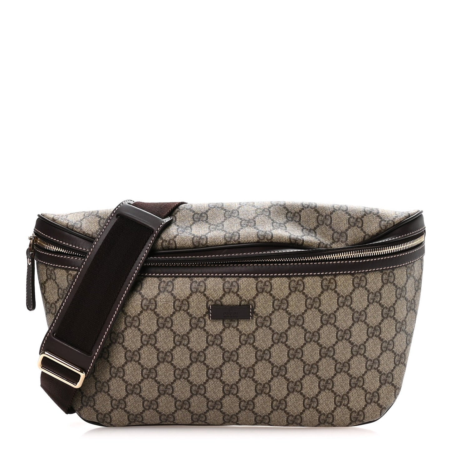 GG Supreme Monogram Belt Bag Dark Brown