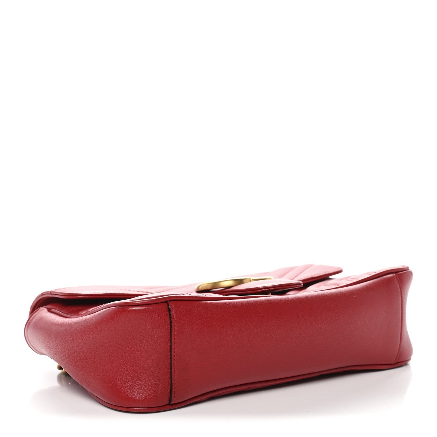 Calfskin Matelasse Small GG Marmont Shoulder Bag Hibiscus Red