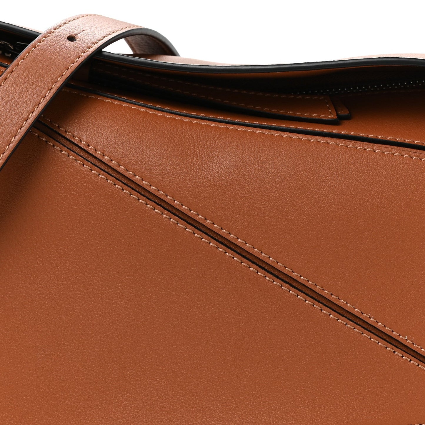 Calfskin Small Puzzle Edge Bag Tan