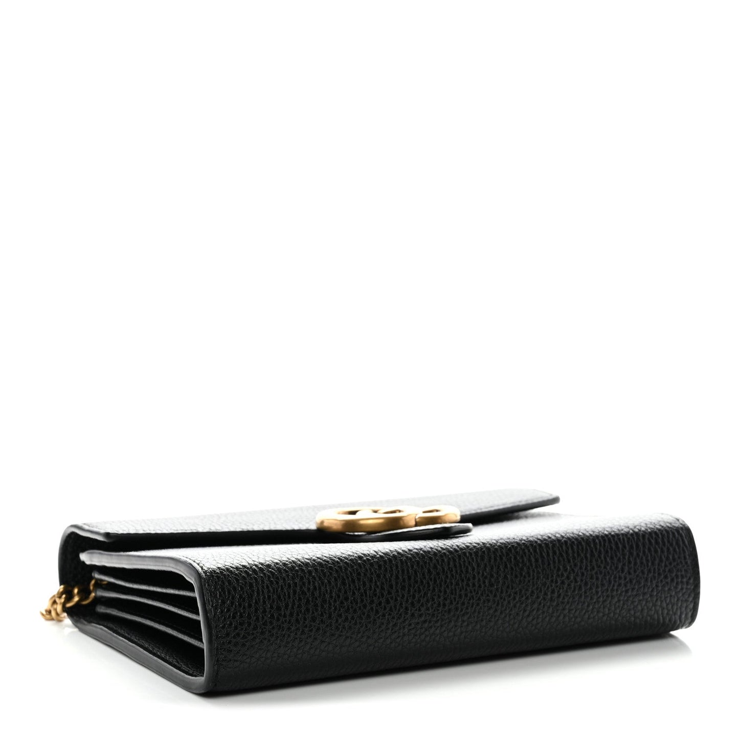 Calfskin GG Marmont Chain Wallet Black