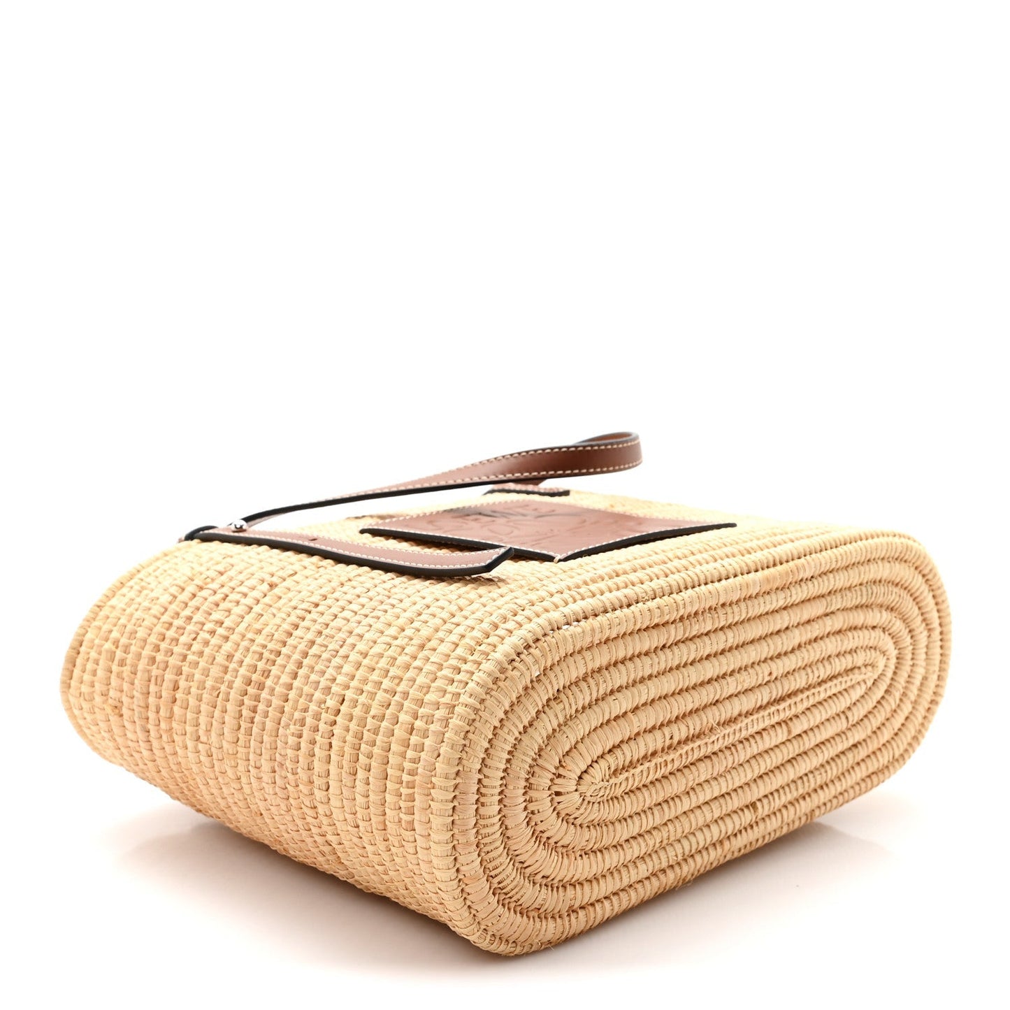 Raffia Small Square Basket Tote Bag Natural Tan
