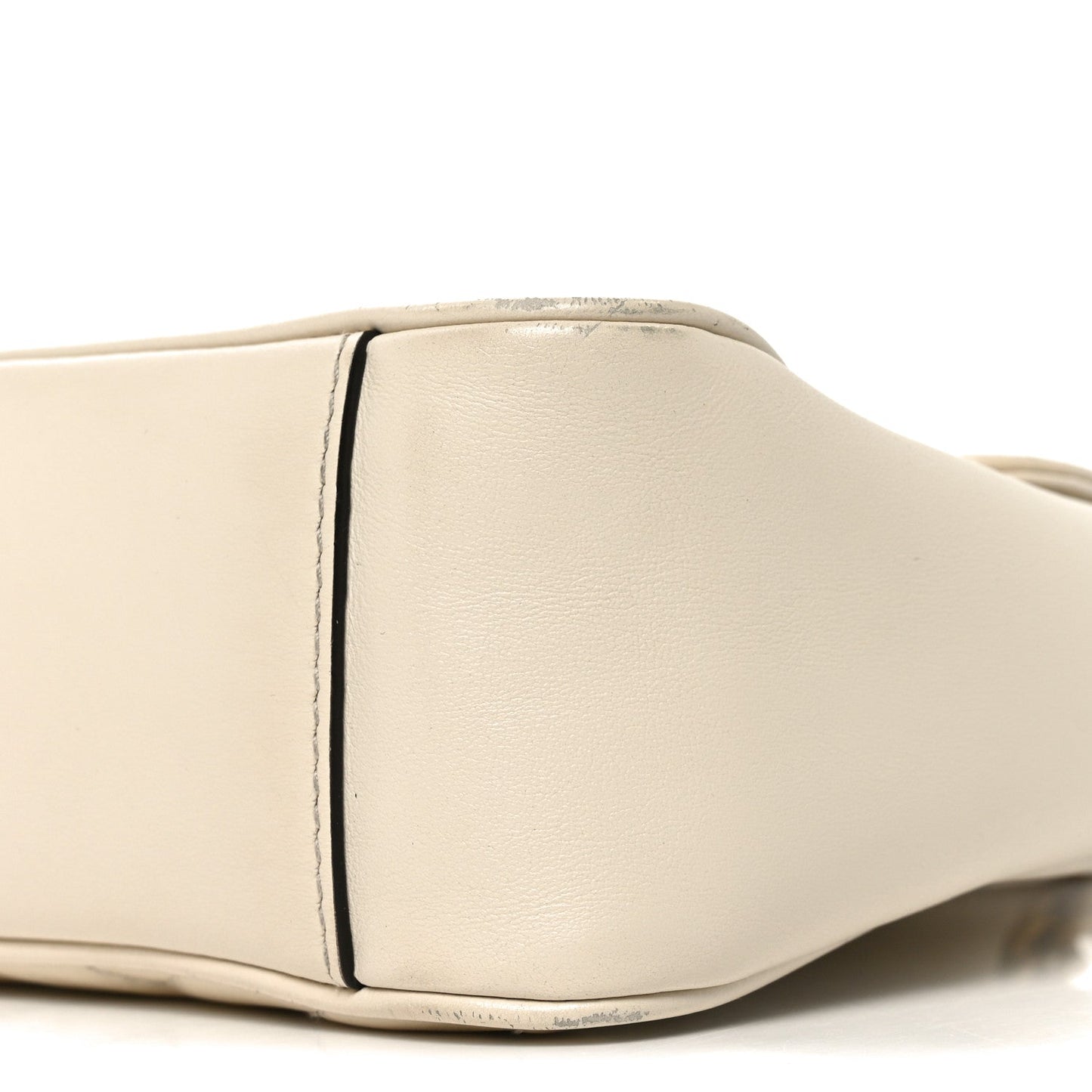 Calfskin Matelasse Small GG Marmont Shoulder Bag White