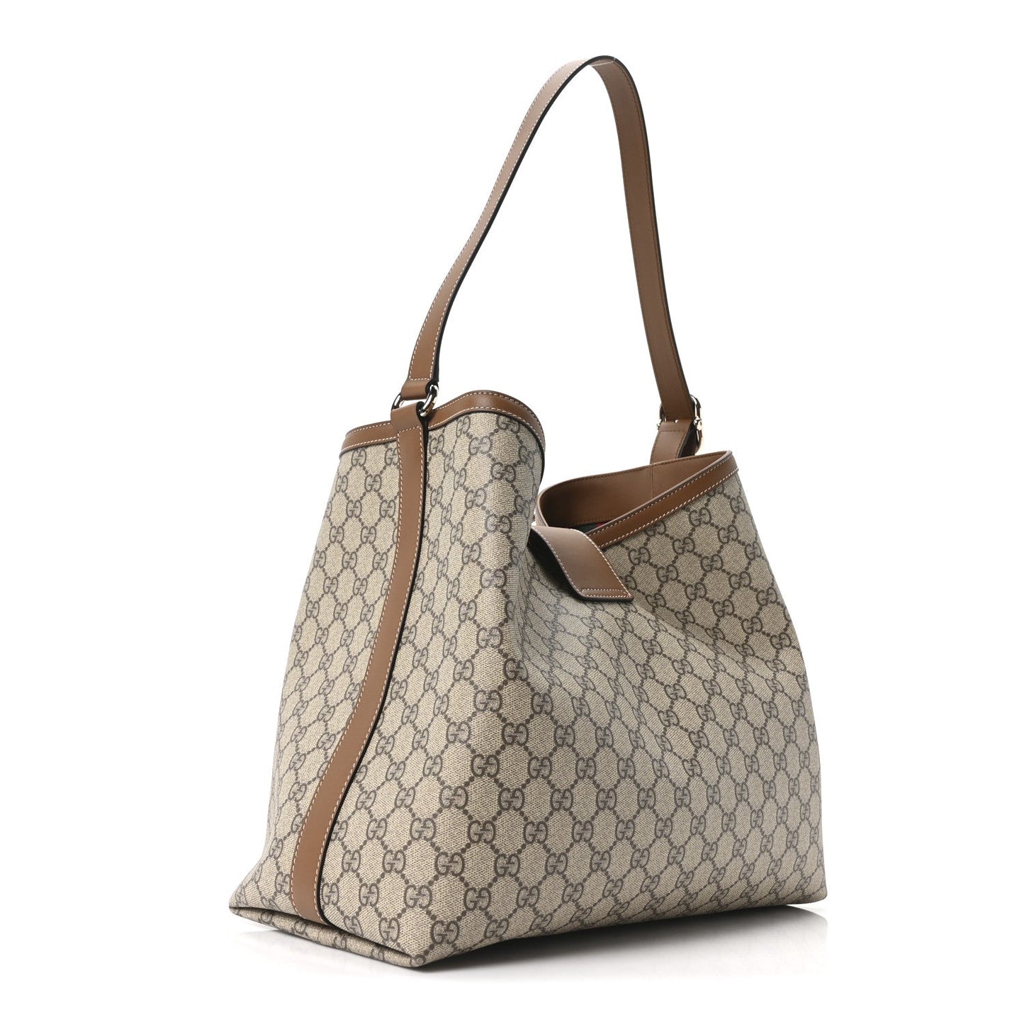 GG Icon Monogram Padlock Shoulder Bag Beige Dark Brown