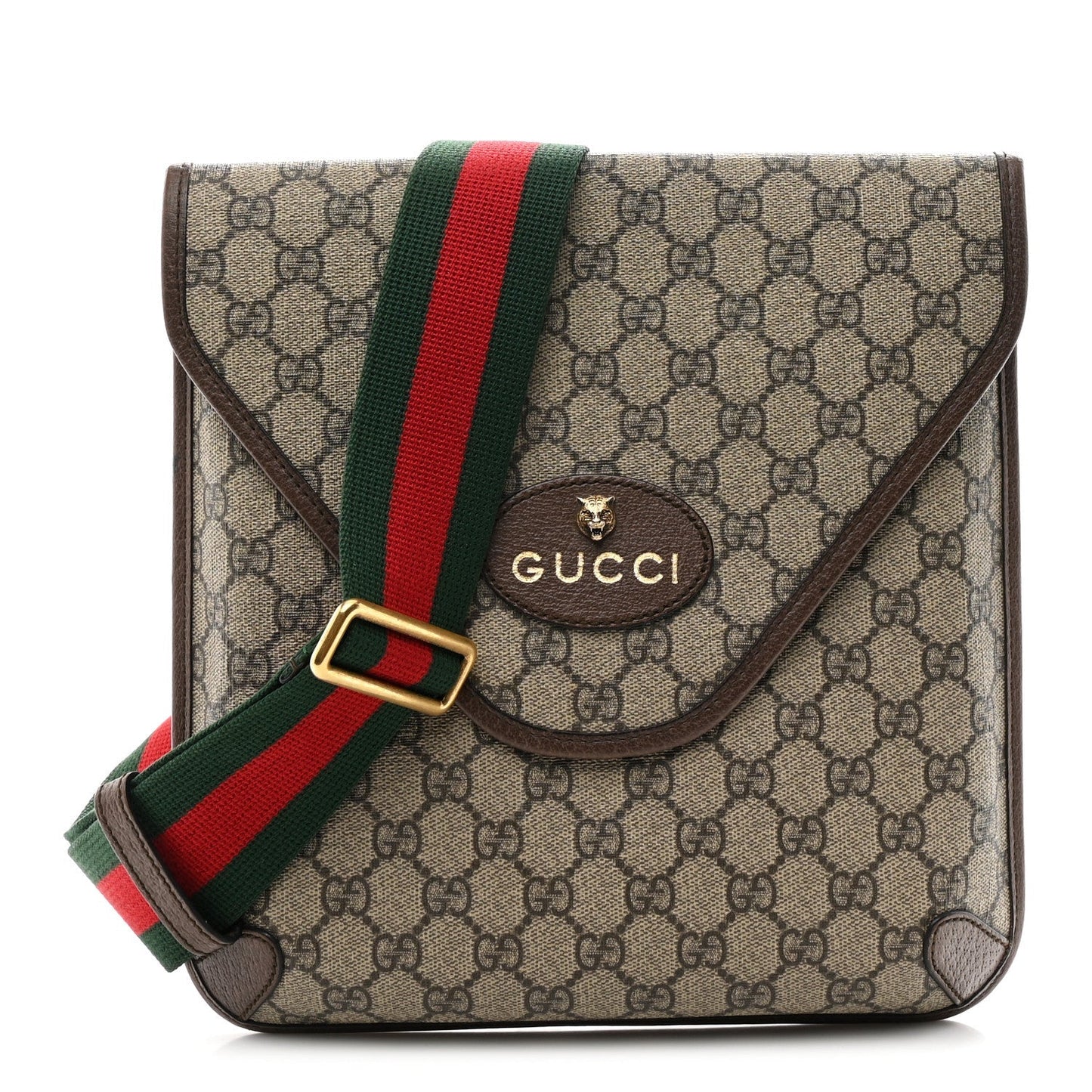 GG Supreme Monogram Web Medium Neo Vintage Flap Messenger Bag Beige New Acero