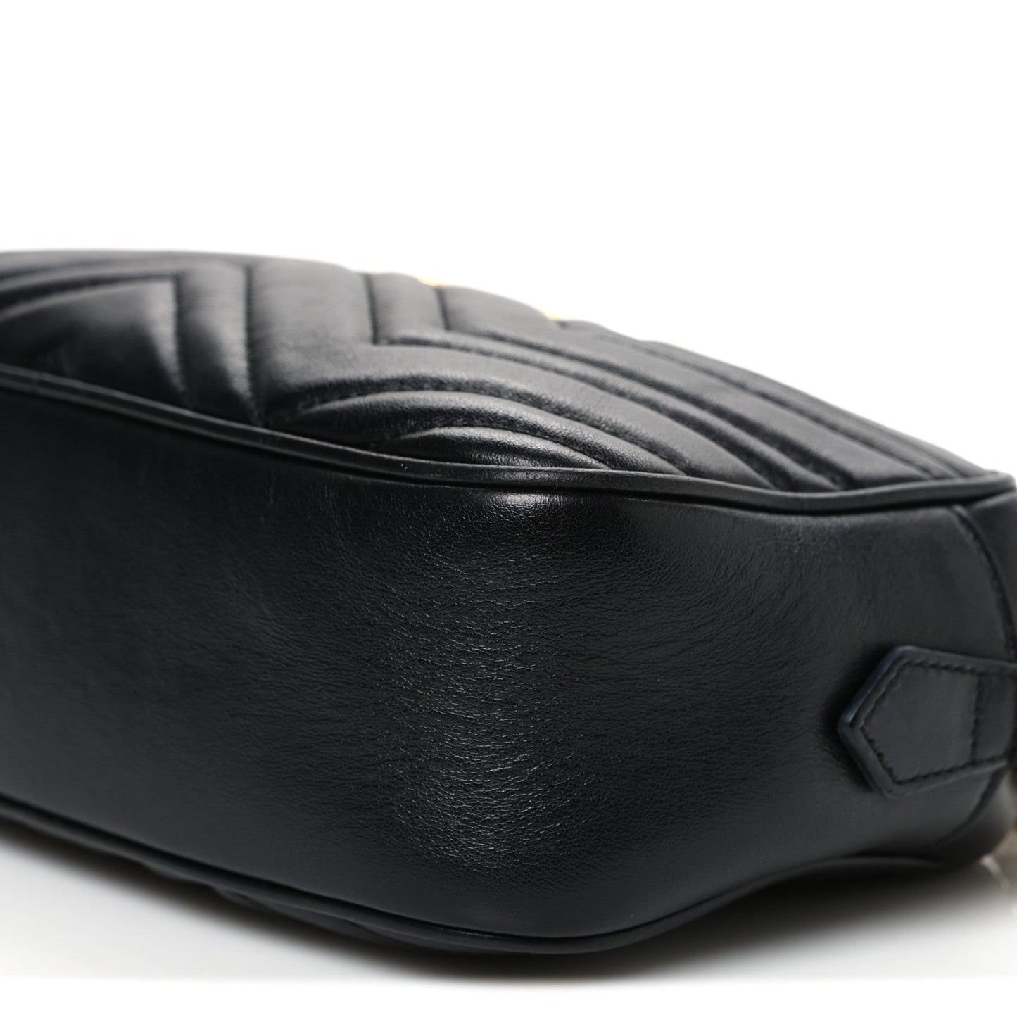 Calfskin Matelasse Small GG Marmont Chain Shoulder Bag Black