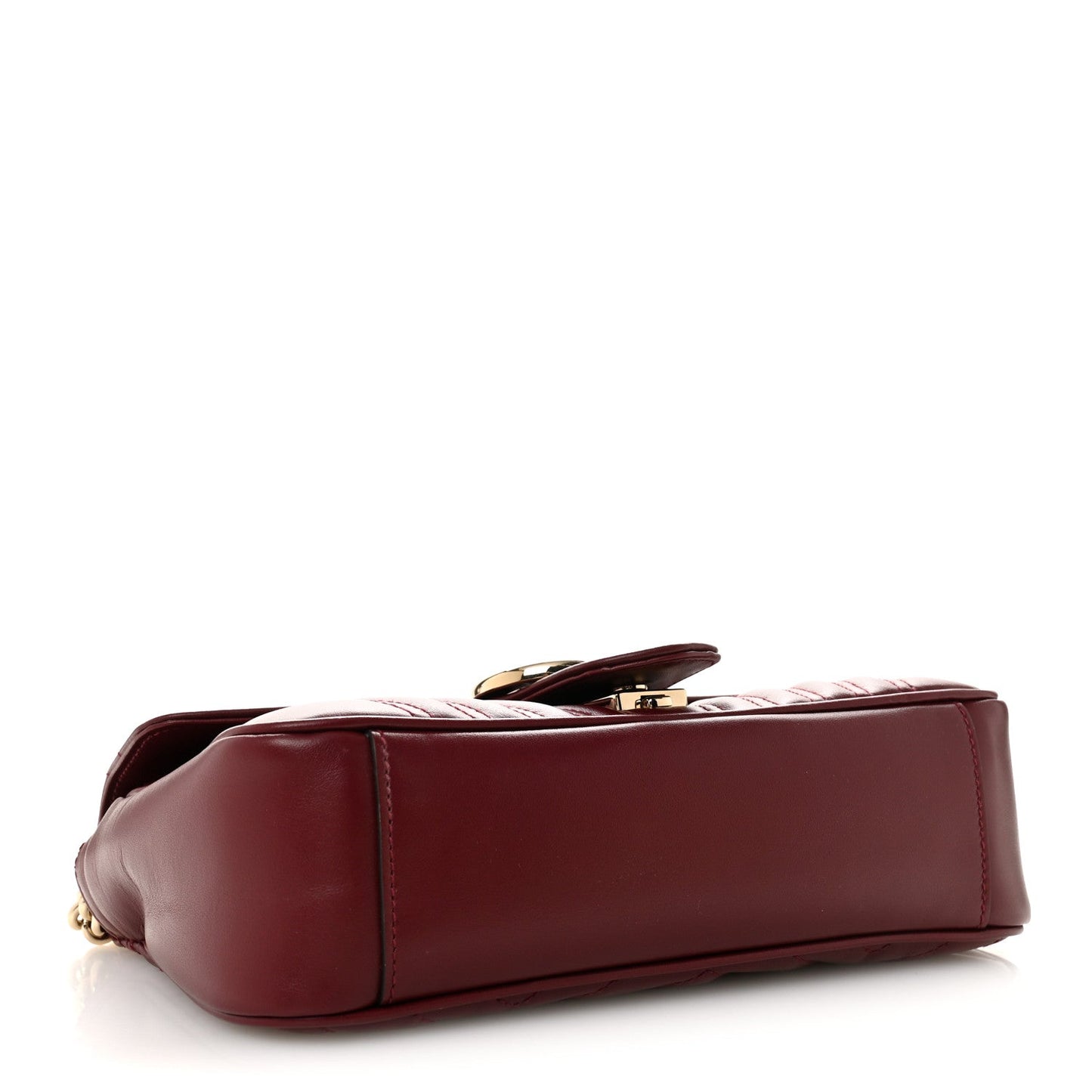 Calfskin Matelasse Small GG Marmont Shoulder Bag Ancora Red