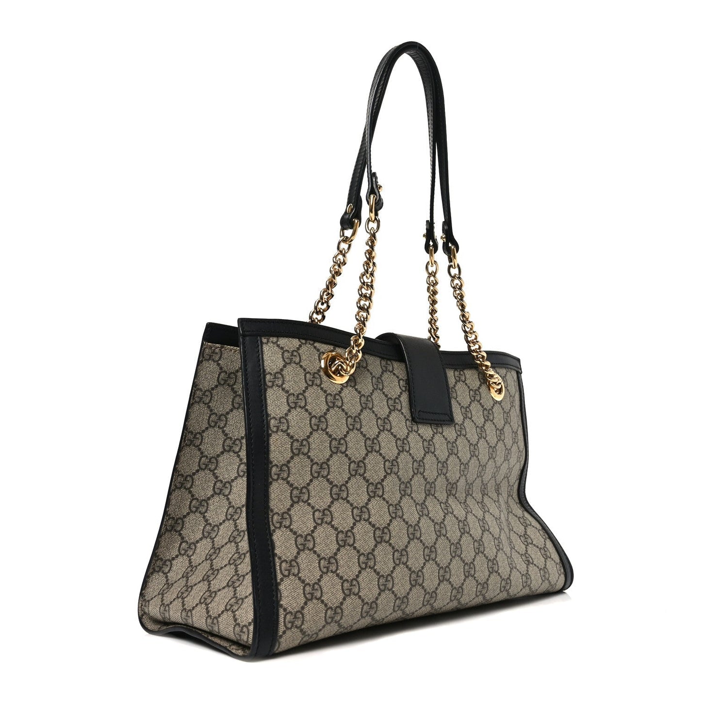 GG Supreme Monogram Medium Padlock Tote Black