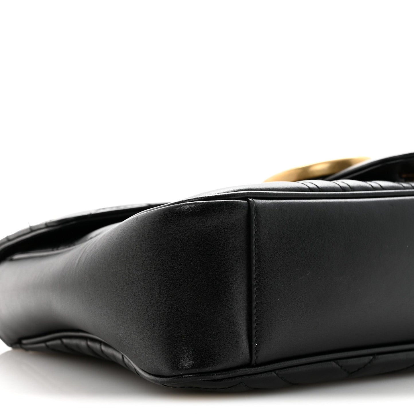 Calfskin Matelasse Medium GG Marmont Shoulder Bag Black