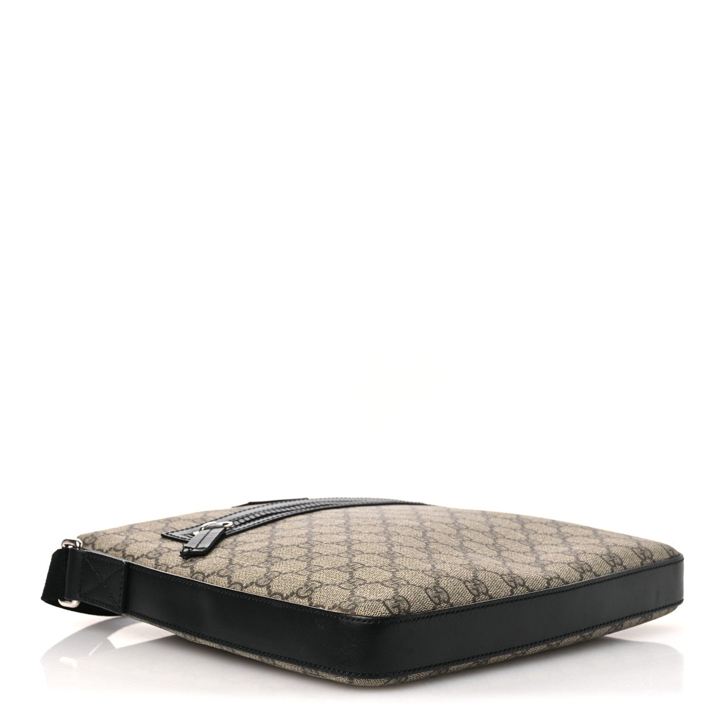 GG Supreme Monogram Flat Messenger Bag Black