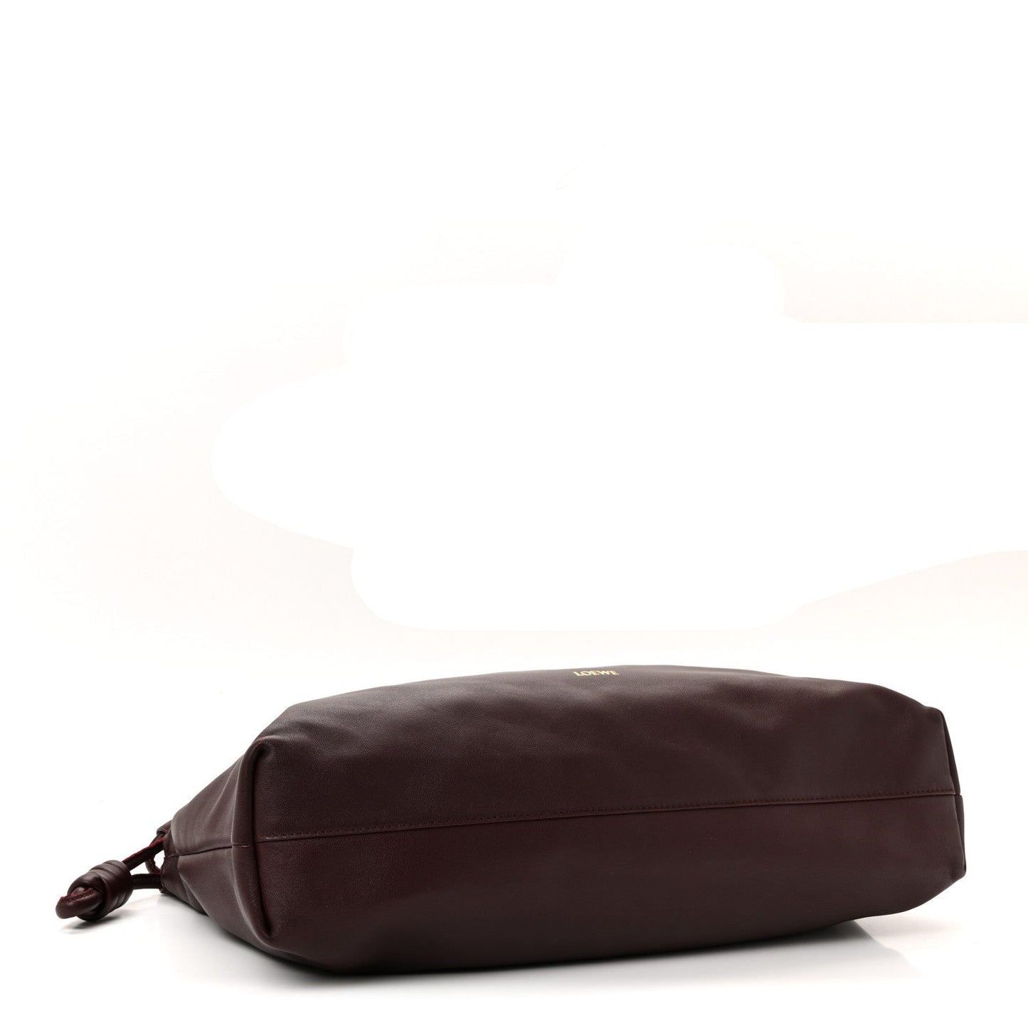 Mellow Nappa Donut Chain Large Flamenco Knot Clutch Dark Burgundy
