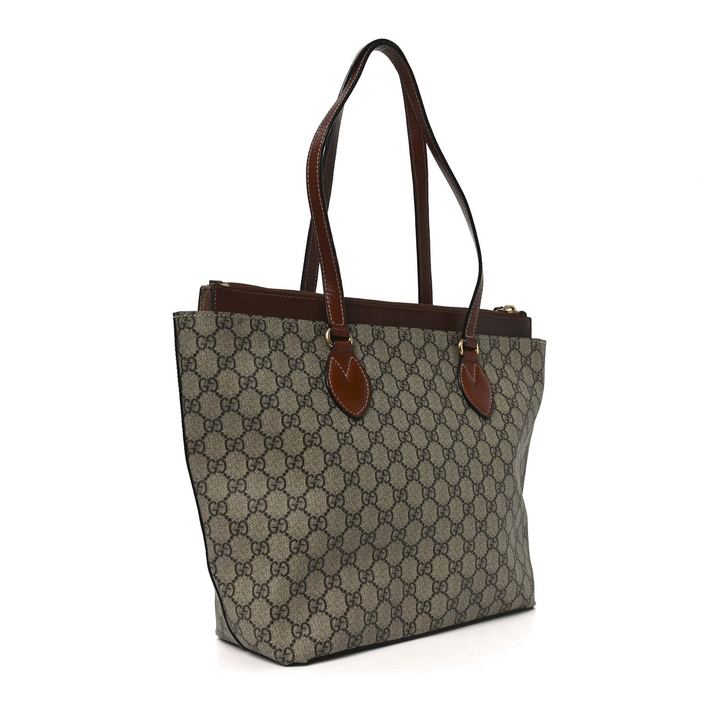 GG Supreme Monogram Medium Zippered Bucket Tote Beige Tuscany